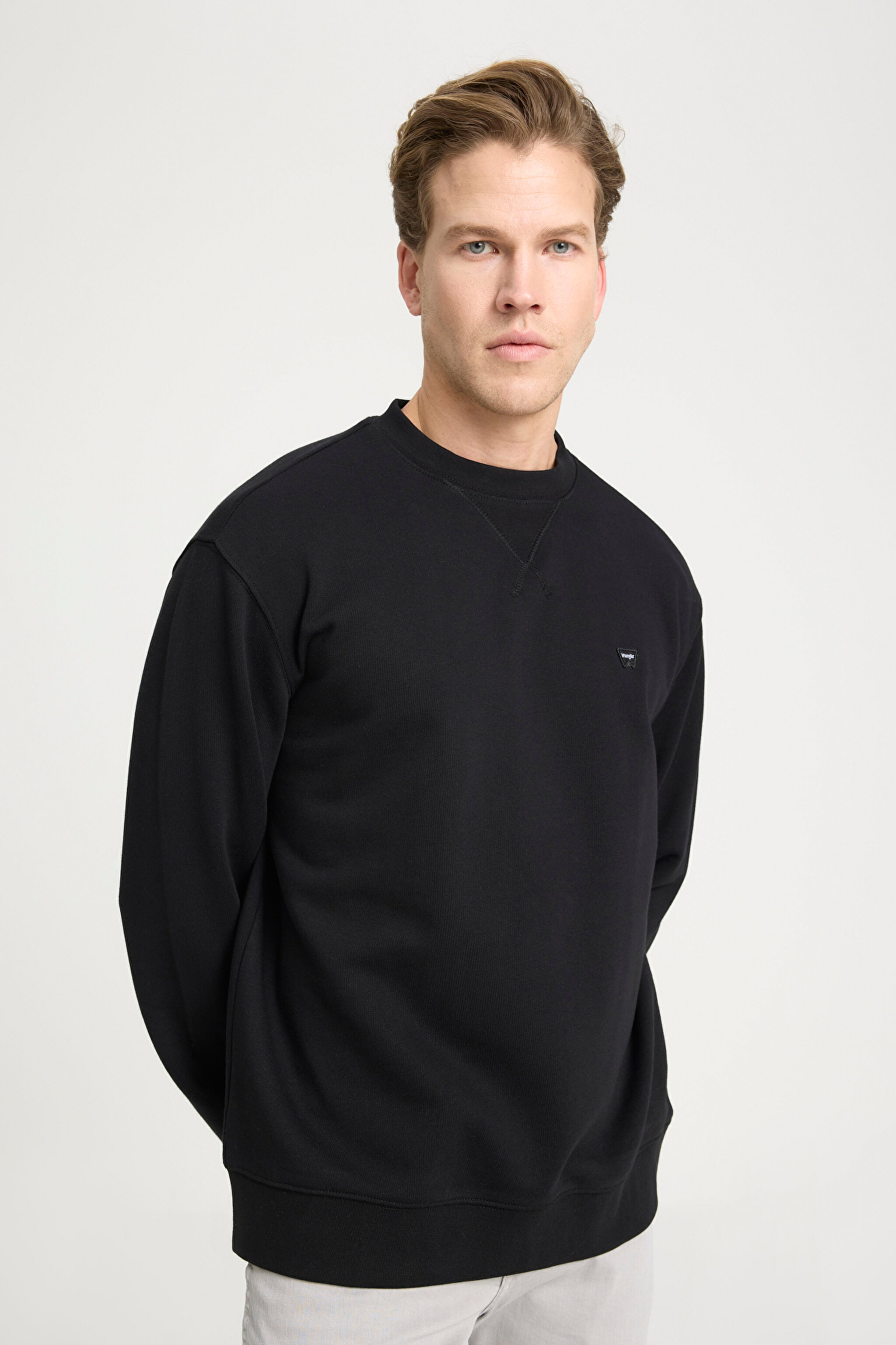 Regular Fit Normal Kesim Bisiklet Yaka %100 Pamuk Siyah Sweatshirt - Black-W661205543471