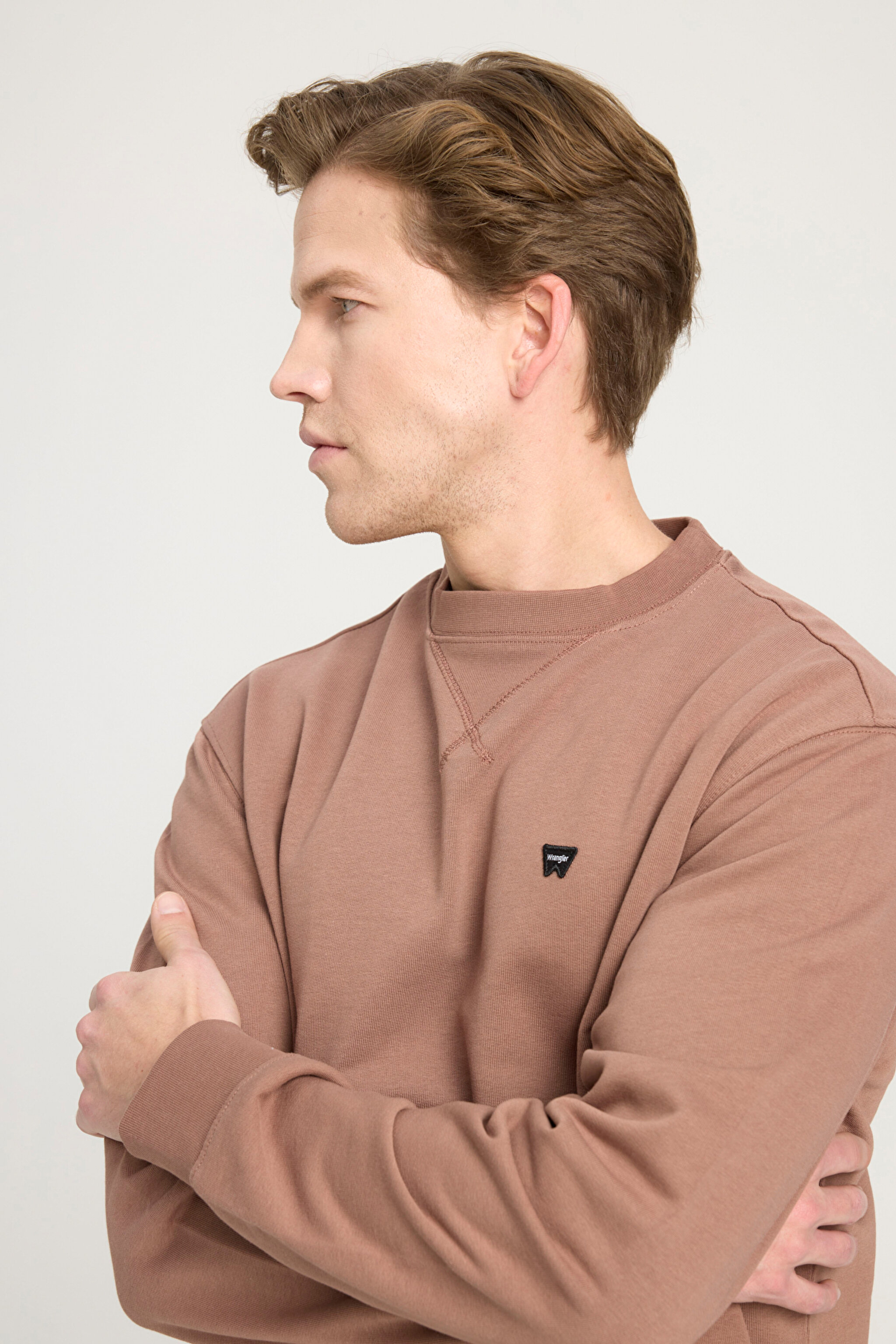 Regular Fit Normal Kesim Bisiklet Yaka %100 Pamuk Kahverengi Sweatshirt - Acorn-W661205543A96 (görsel 2)
