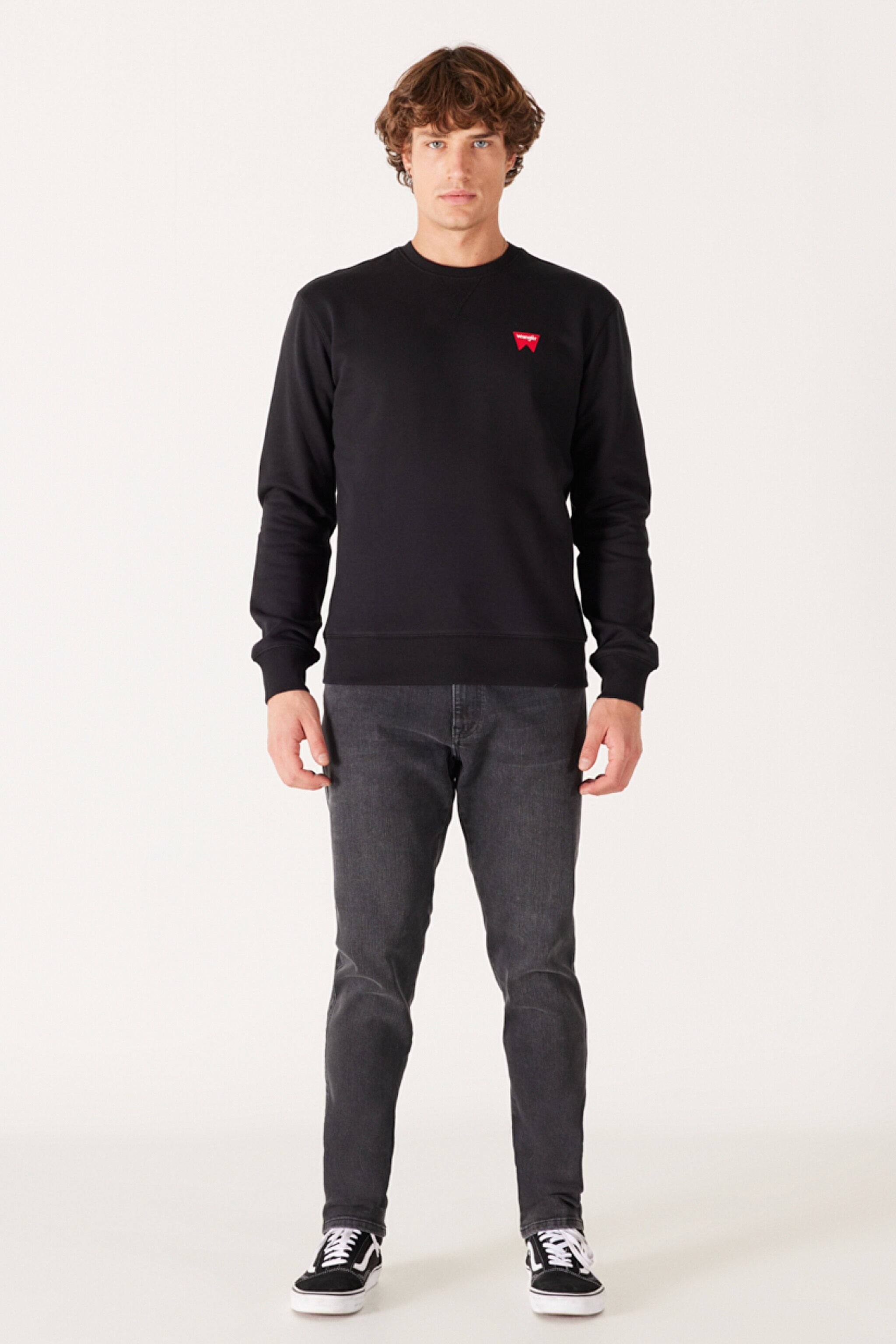 Regular Fit Normal Kesim %100 Pamuk Bisiklet Yaka Siyah Sweatshirt - Black-W661HA100 (görsel 5)
