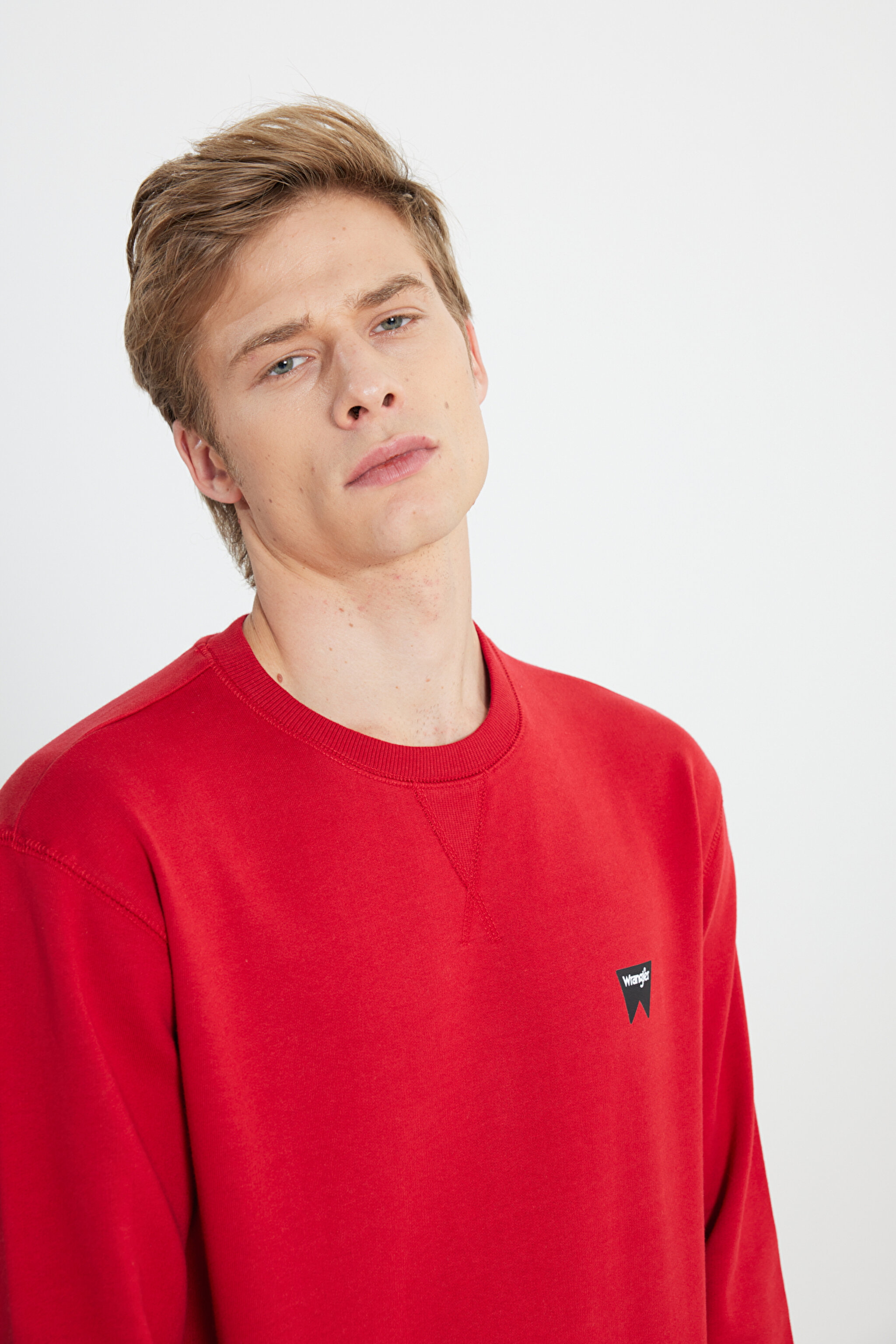 Regular Fit Normal Kesim %100 Pamuk Bisiklet Yaka Kırmızı Sweatshirt - Red-W661HAA47 (görsel 4)