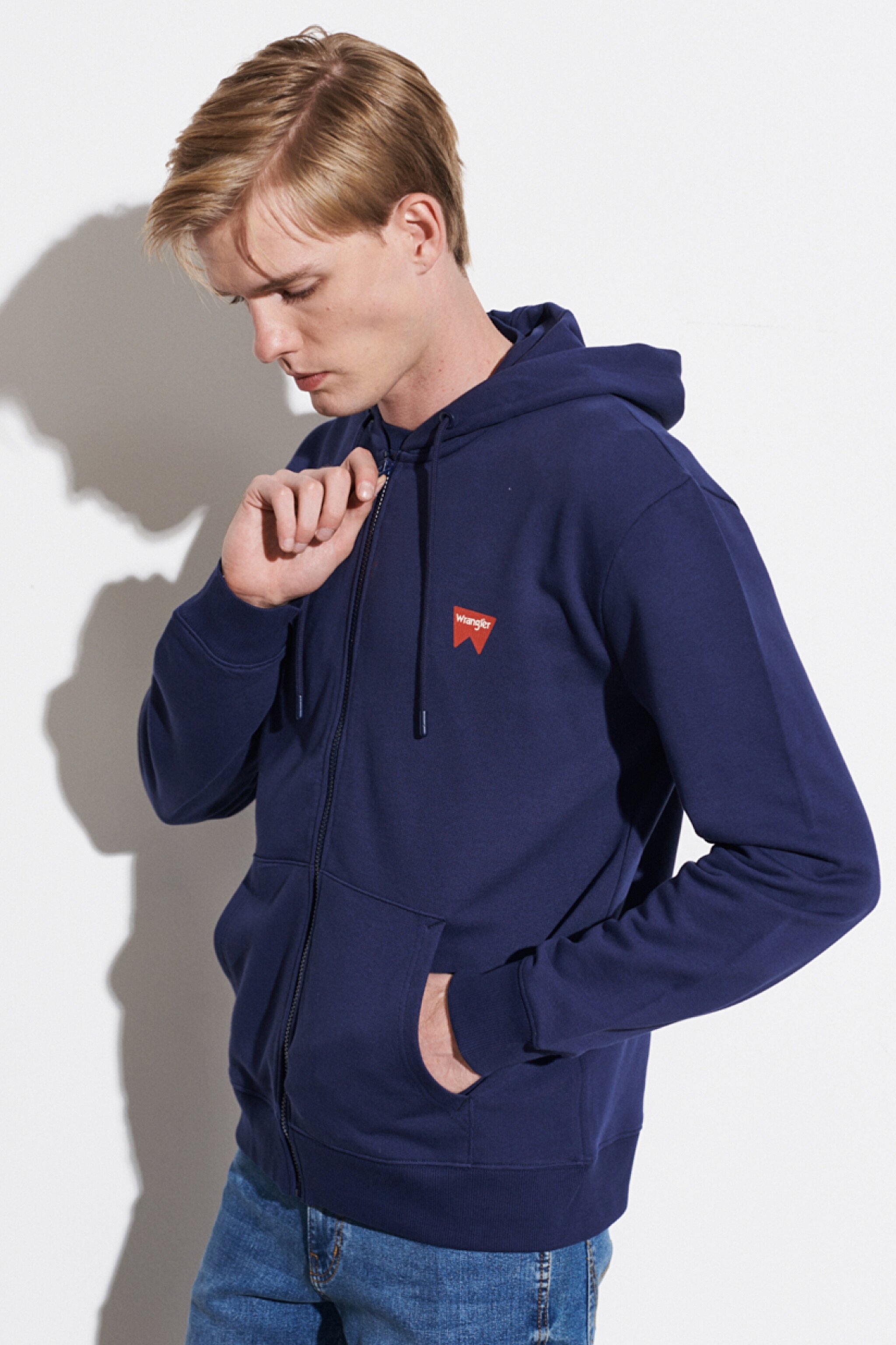 Regular Fit Normal Kesim %100 Pamuk Kapüşonlu Şardonlu Sweatshirt - Navy-W664HA114 (görsel 3)