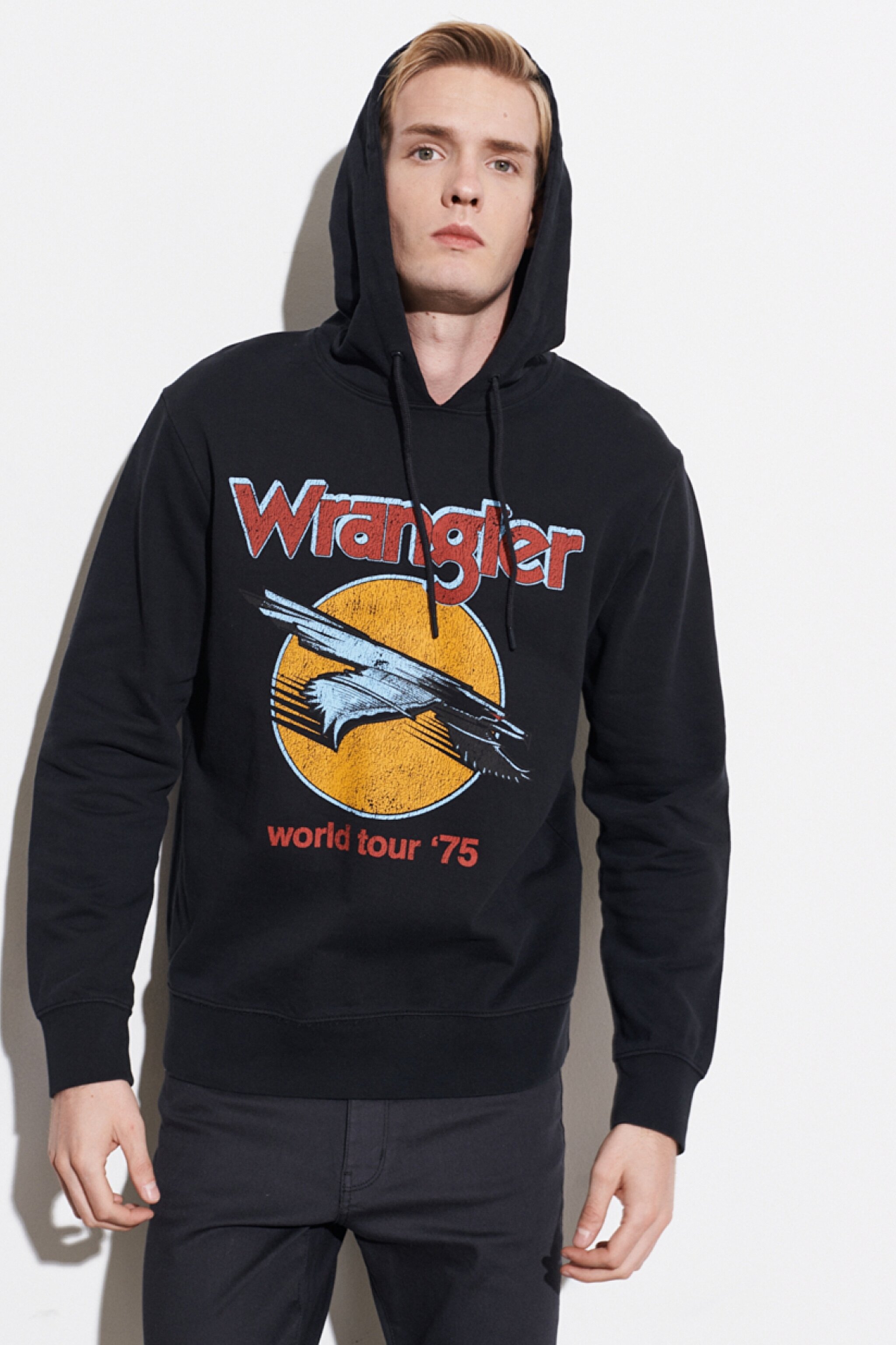 Regular Fit Normal Kesim %100 Pamuk Kapüşonlu Sweatshirt - Faded Black-W669ILXV6 (görsel 2)