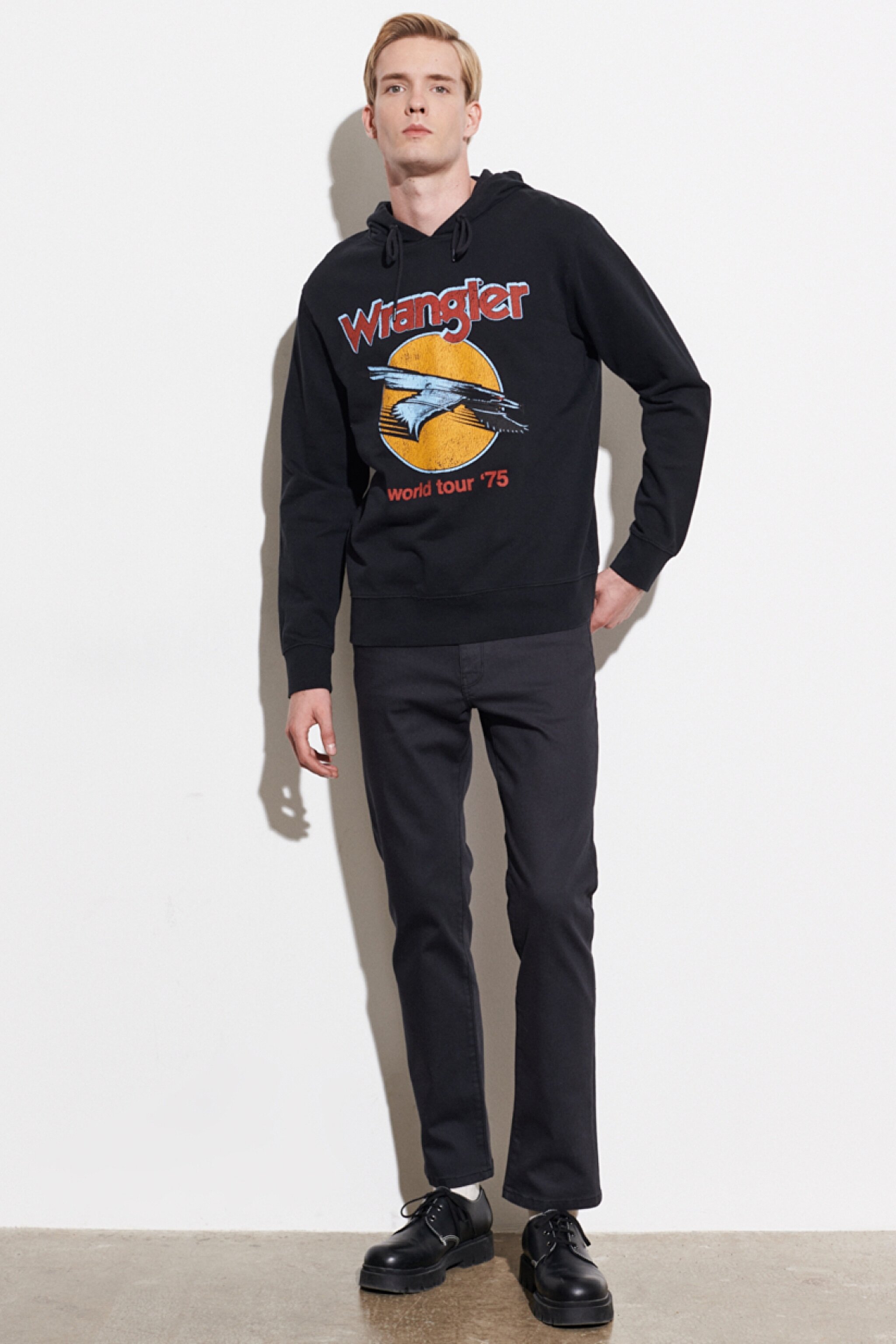 Regular Fit Normal Kesim %100 Pamuk Kapüşonlu Sweatshirt - Faded Black-W669ILXV6 (görsel 6)