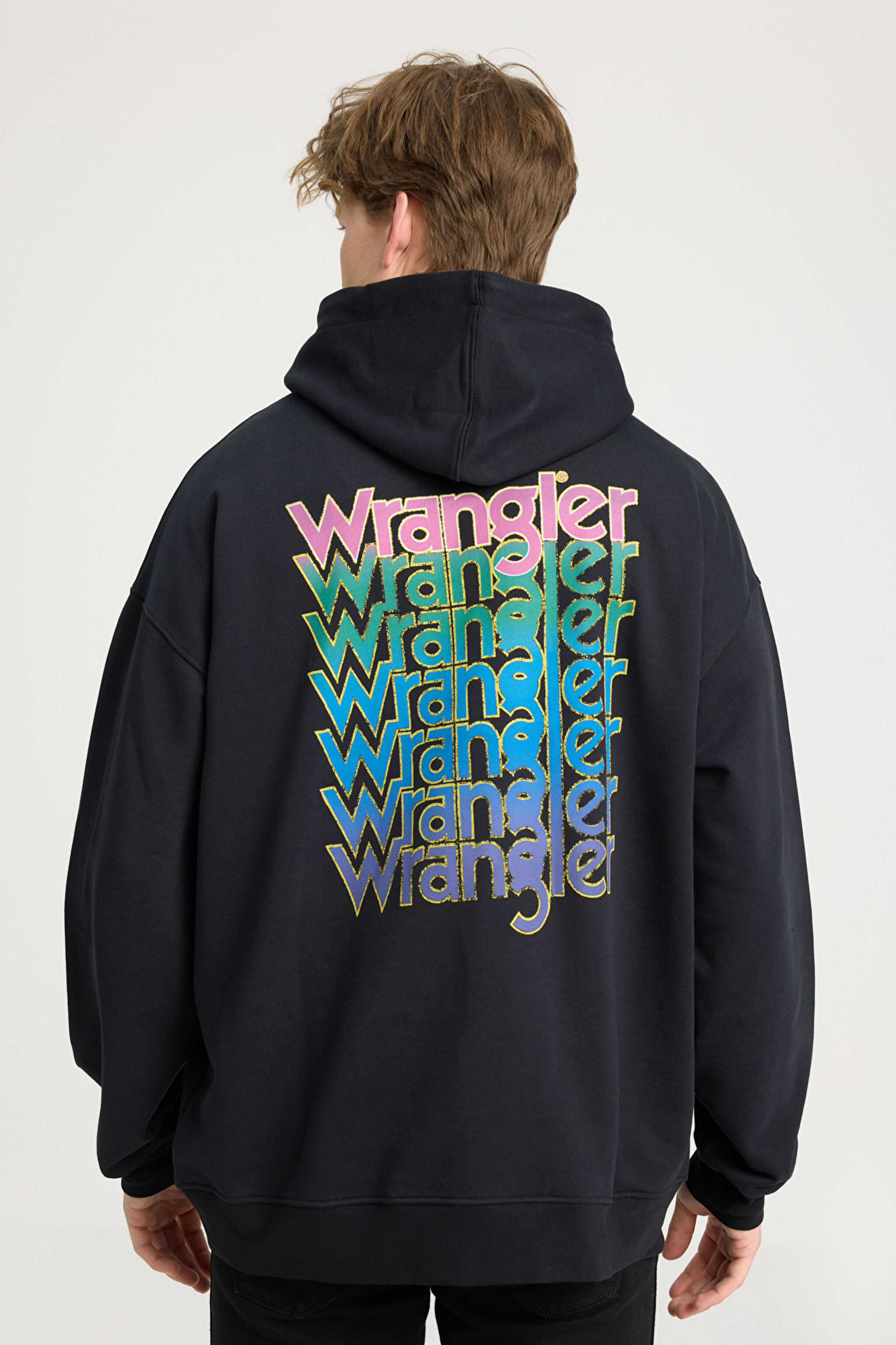 Regular Fit Normal Kesim %100 Pamuk Kapüşonlu Yaka Siyah Sweatshirt - Black-W674I4100 (görsel 2)