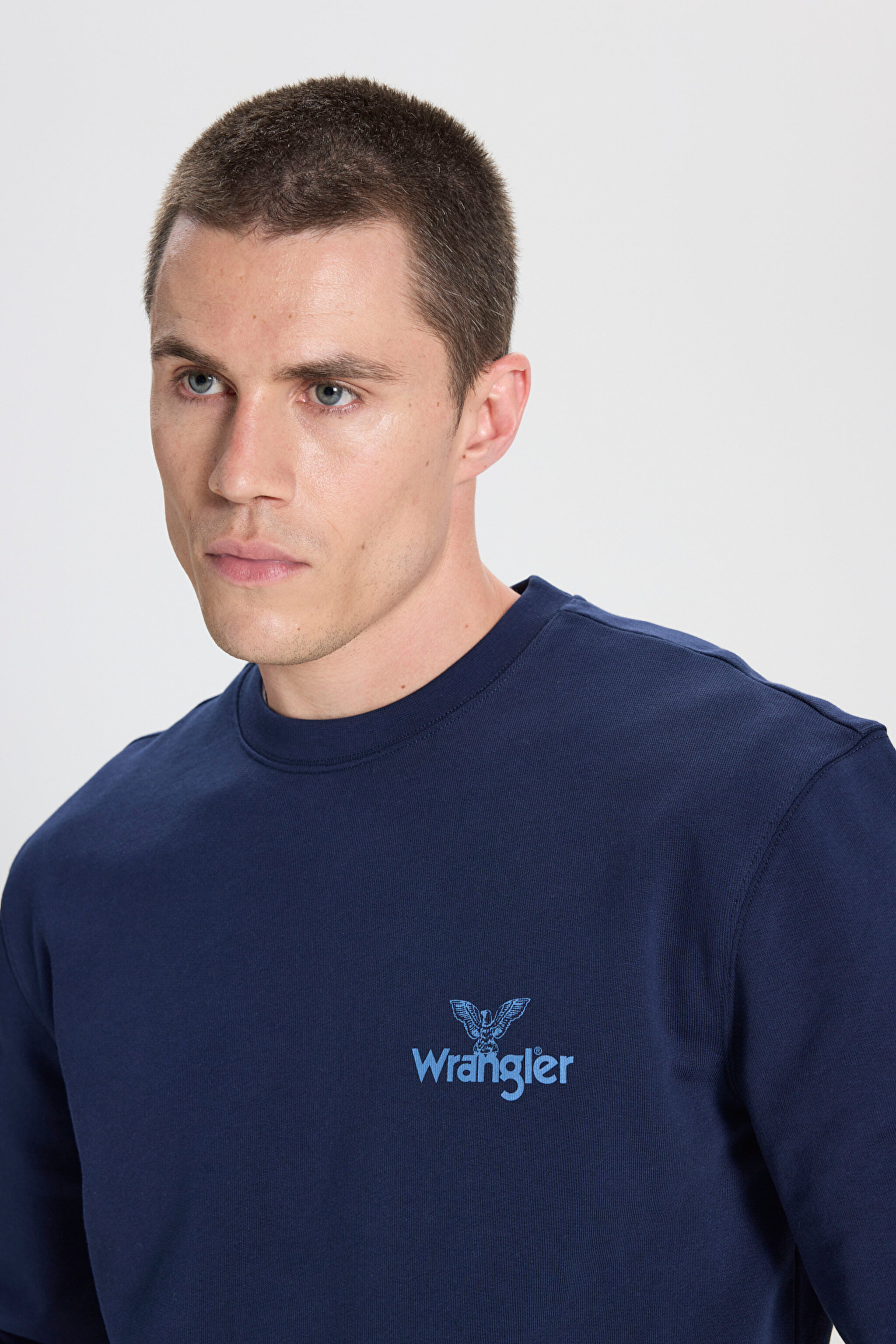 Regular Fit Normal Kesim Bisiklet Yaka %100 Pamuk Lacivert Sweatshirt - Navy-W6895935358 (görsel 4)