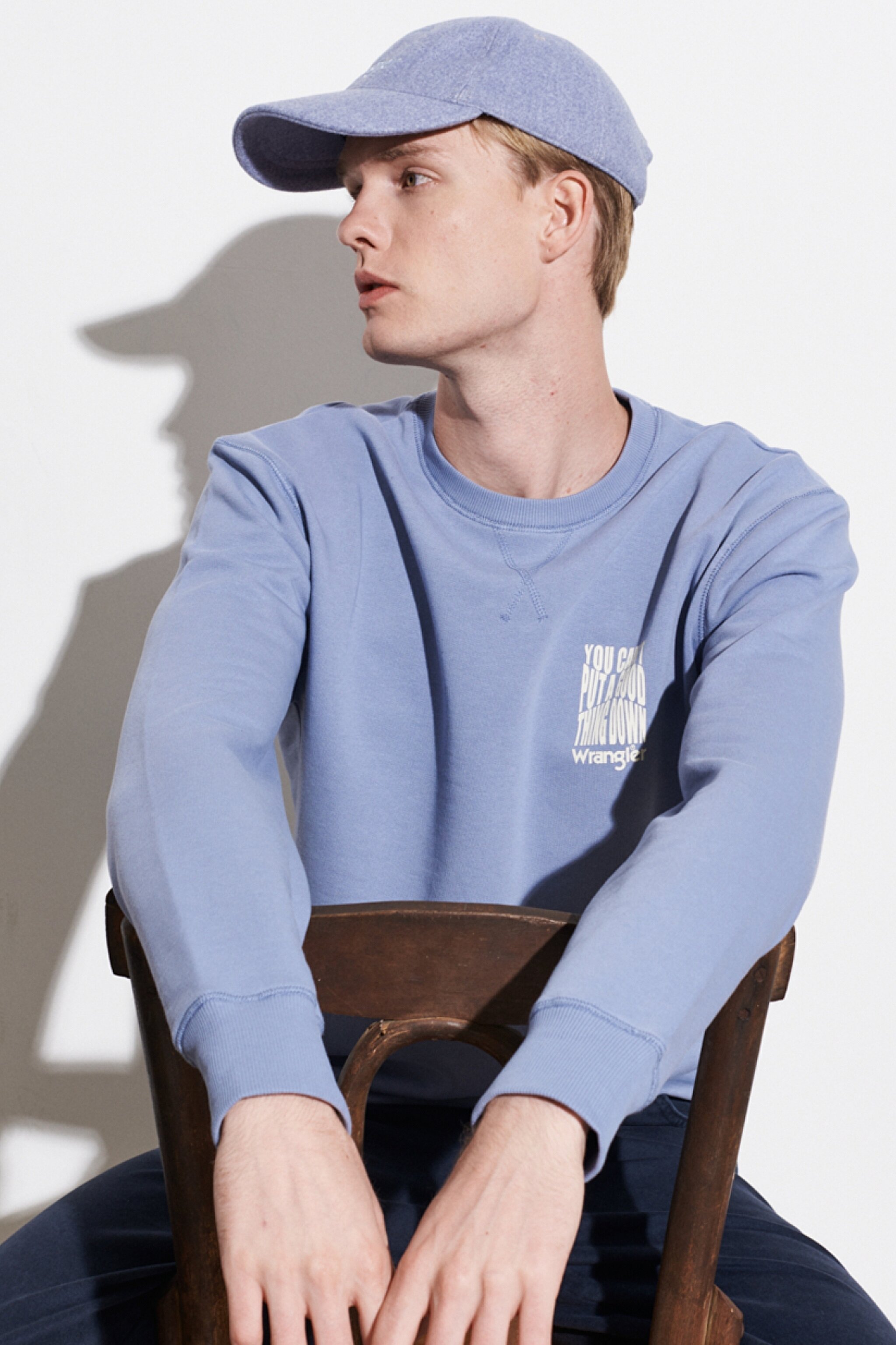 Regular Fit Normal Kesim %100 Pamuk Bisiklet Yaka Sweatshirt - Stone Wash Blue-W6D8HAX4Q (görsel 3)