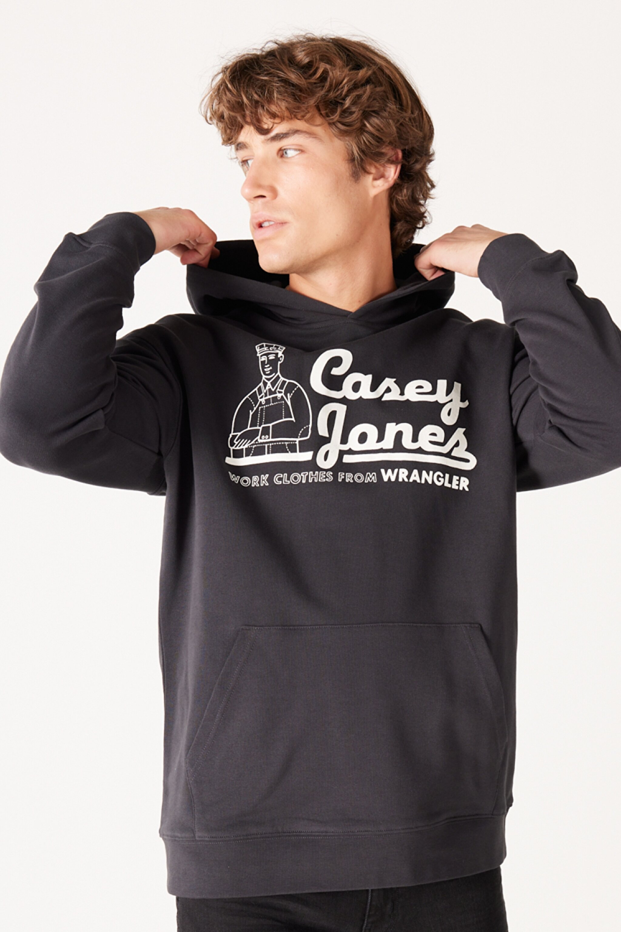 Loose Fit Rahat Kesim %100 Pamuk İçi Polarlı Koyu Gri Sweatshirt - Faded Black-W6H6I3XV6