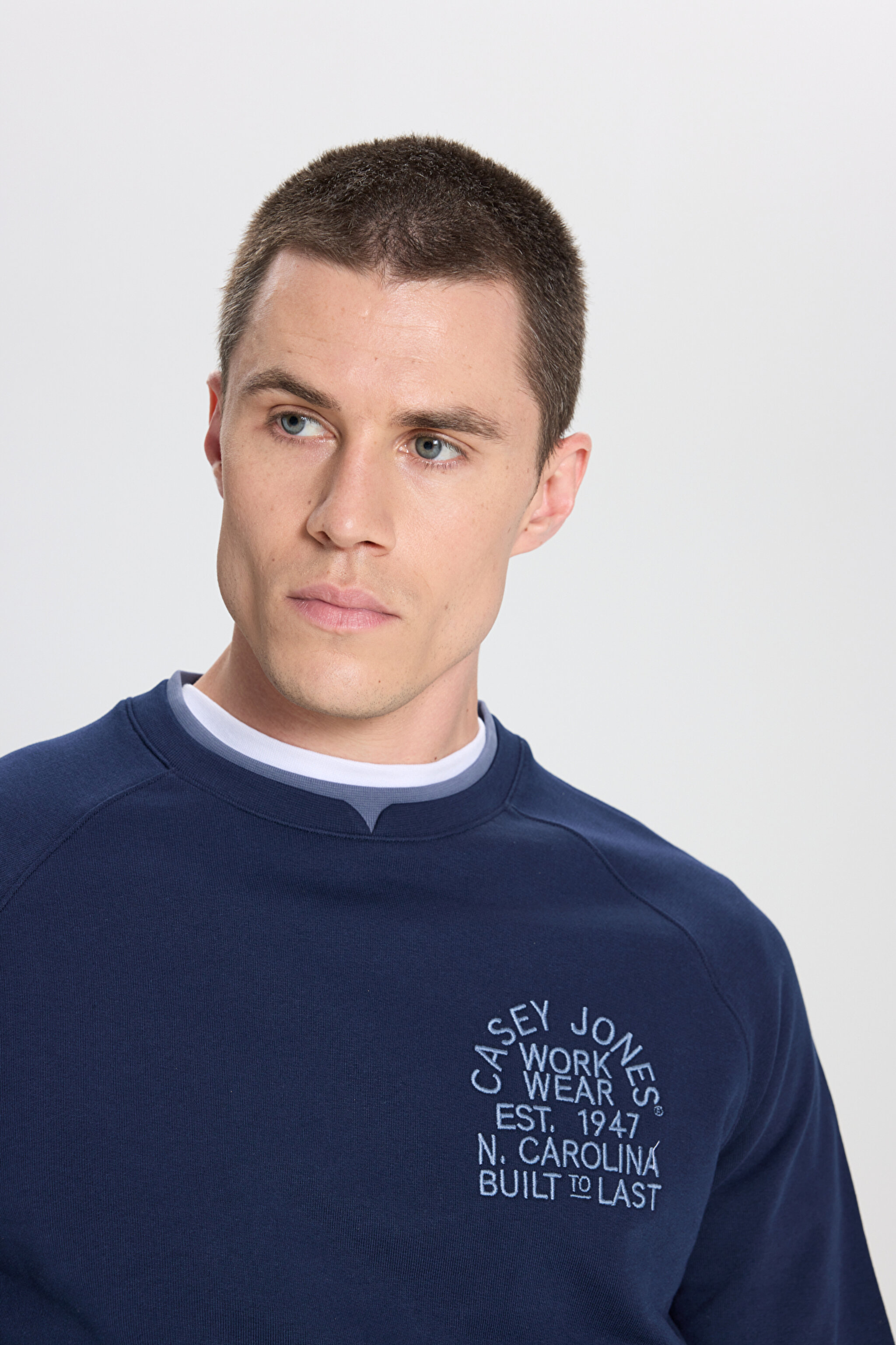 Regular Fit Normal Kesim Bisiklet Yaka %100 Pamuk Lacivert Sweatshirt - Navy-W6J95935358 (görsel 4)
