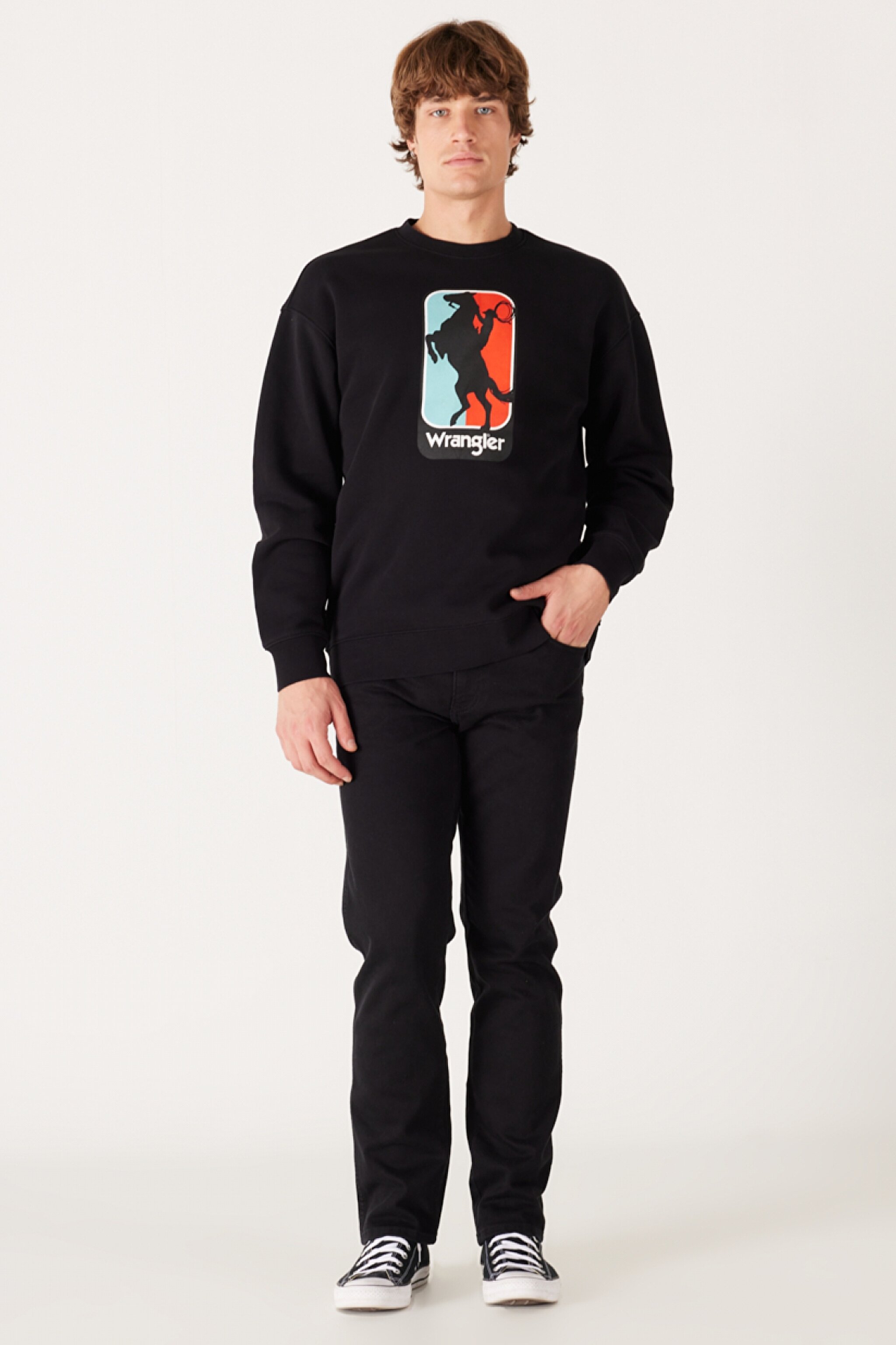 Regular Fit Normal Kesim %100 Pamuk Bisiklet Yaka İçi Polarlı Siyah Sweatshirt - Faded Black-W6L7IYXV6 (görsel 4)