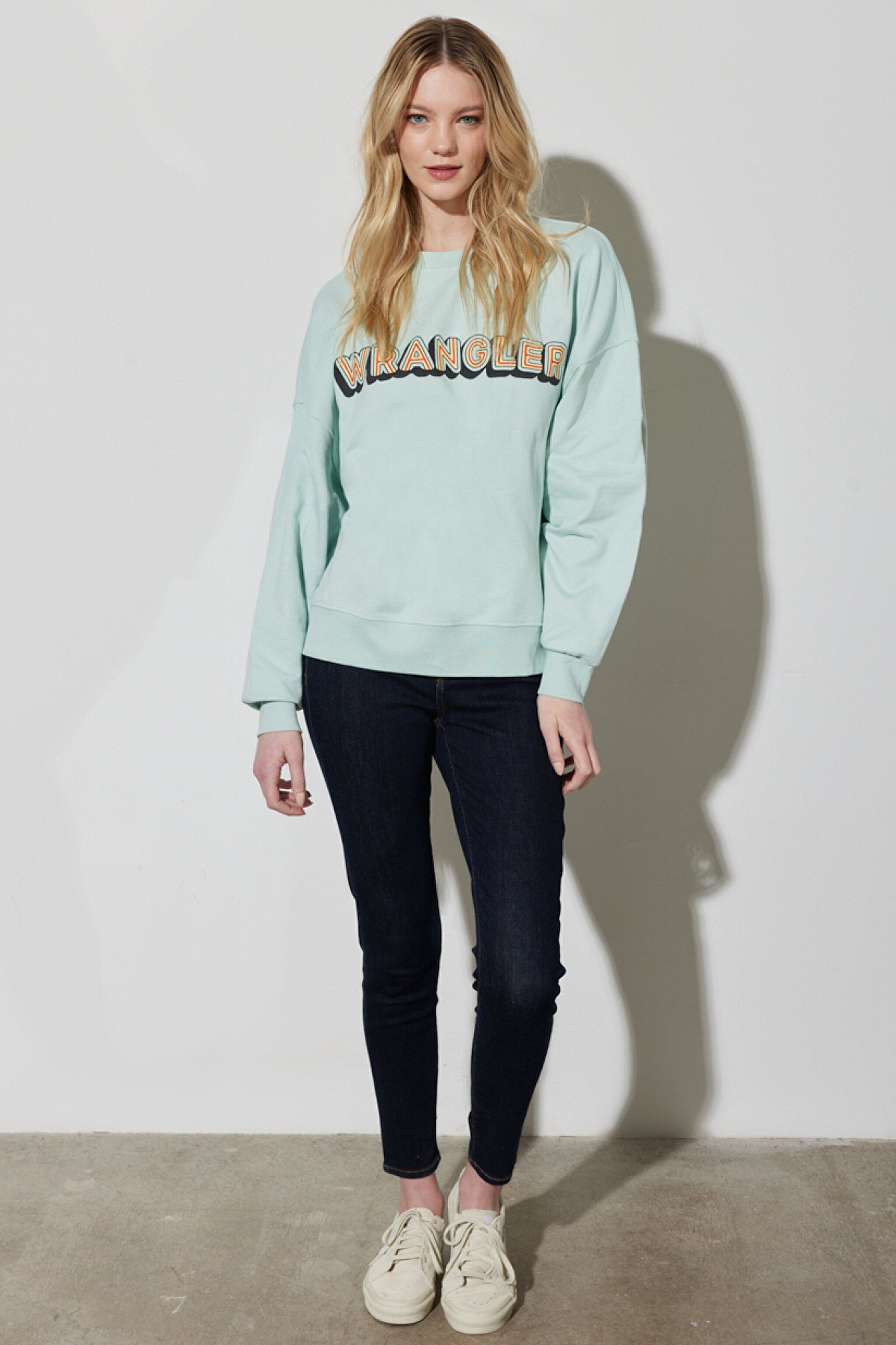 Regular Fit Normal Kesim %100 Pamuk Bisiklet Yaka Mint Yeşili Sweatshirt - Surf Spray-W6R4HAX6U (görsel 3)