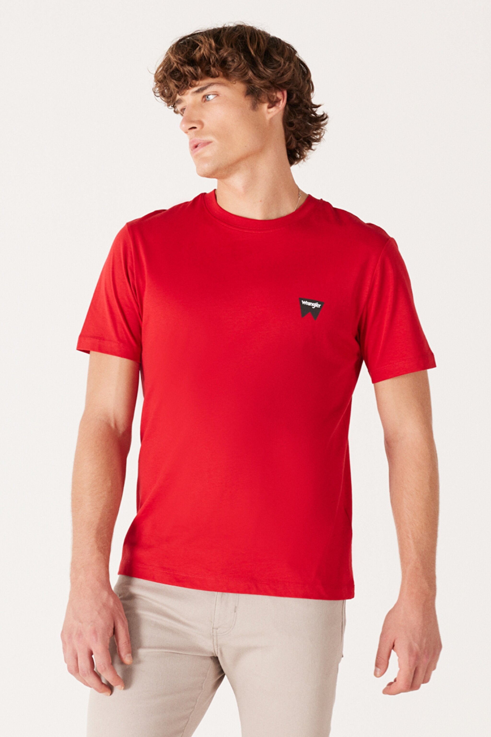 Regular Fit Normal Kesim %100 Pamuk Bisiklet Yaka Kırmızı Tişört - Scarlet Red-W70MD33UU (görsel 2)