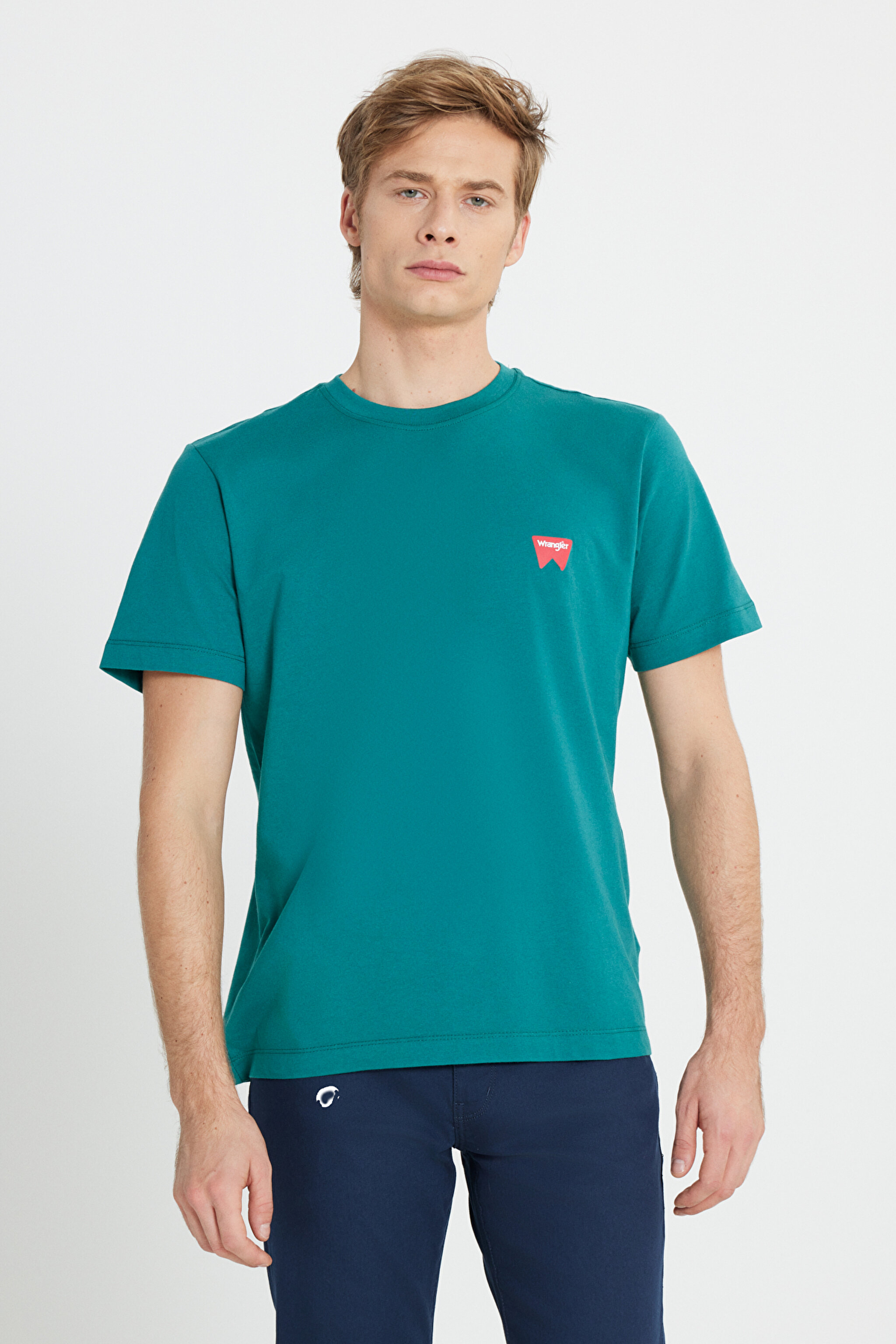 Regular Fit Normal Kesim %100 Pamuk Bisiklet Yaka Yeşil Tişört