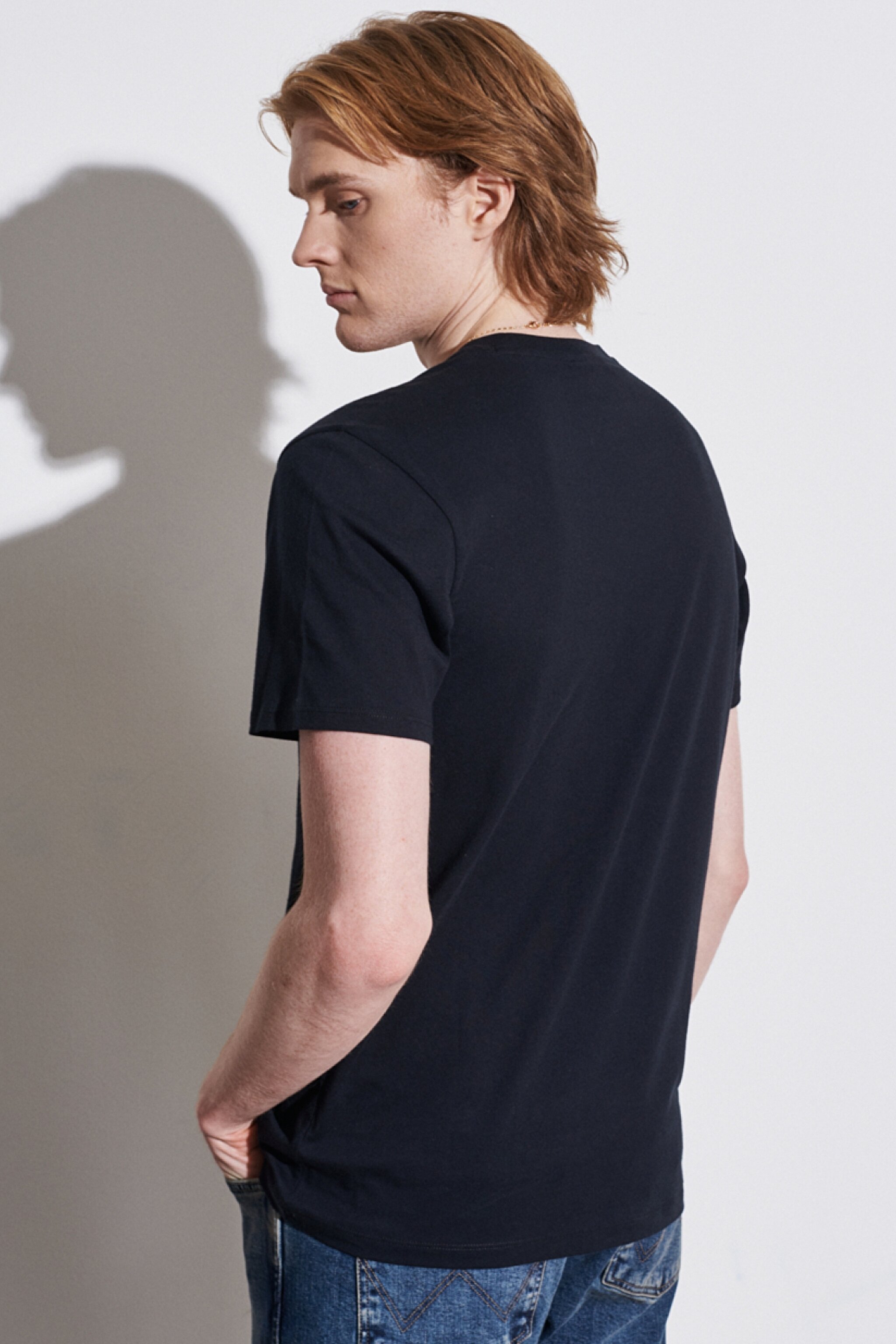 Regular Fit Normal Kesim %100 Pamuk Bisiklet Yaka Siyah Tişört - Real Black-W70SD3101 (görsel 6)