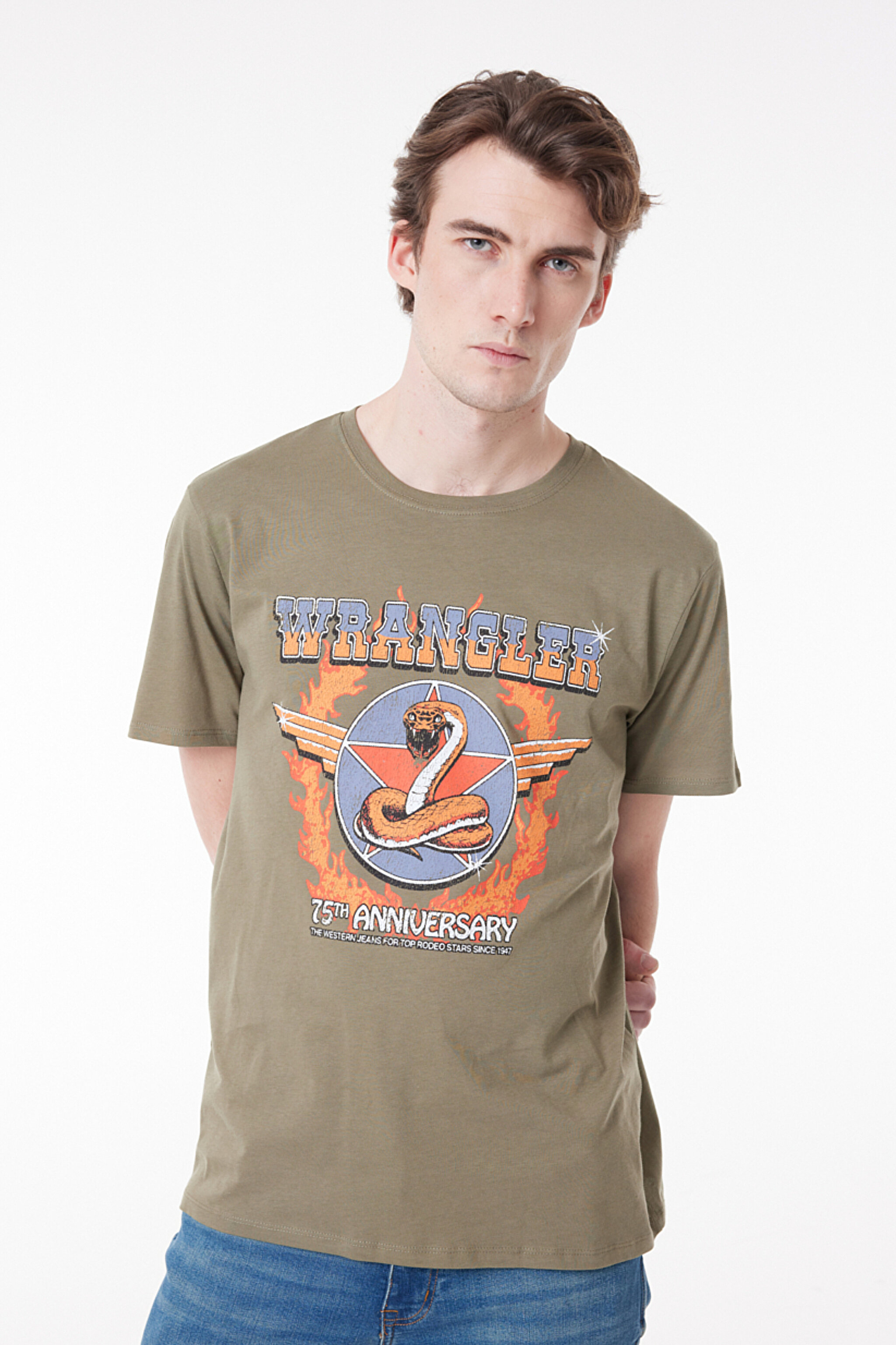 Regular Fit Normal Kesim %100 Pamuk Bisiklet Yaka Tişört - Deep Lichen Green-W70SD3X1X