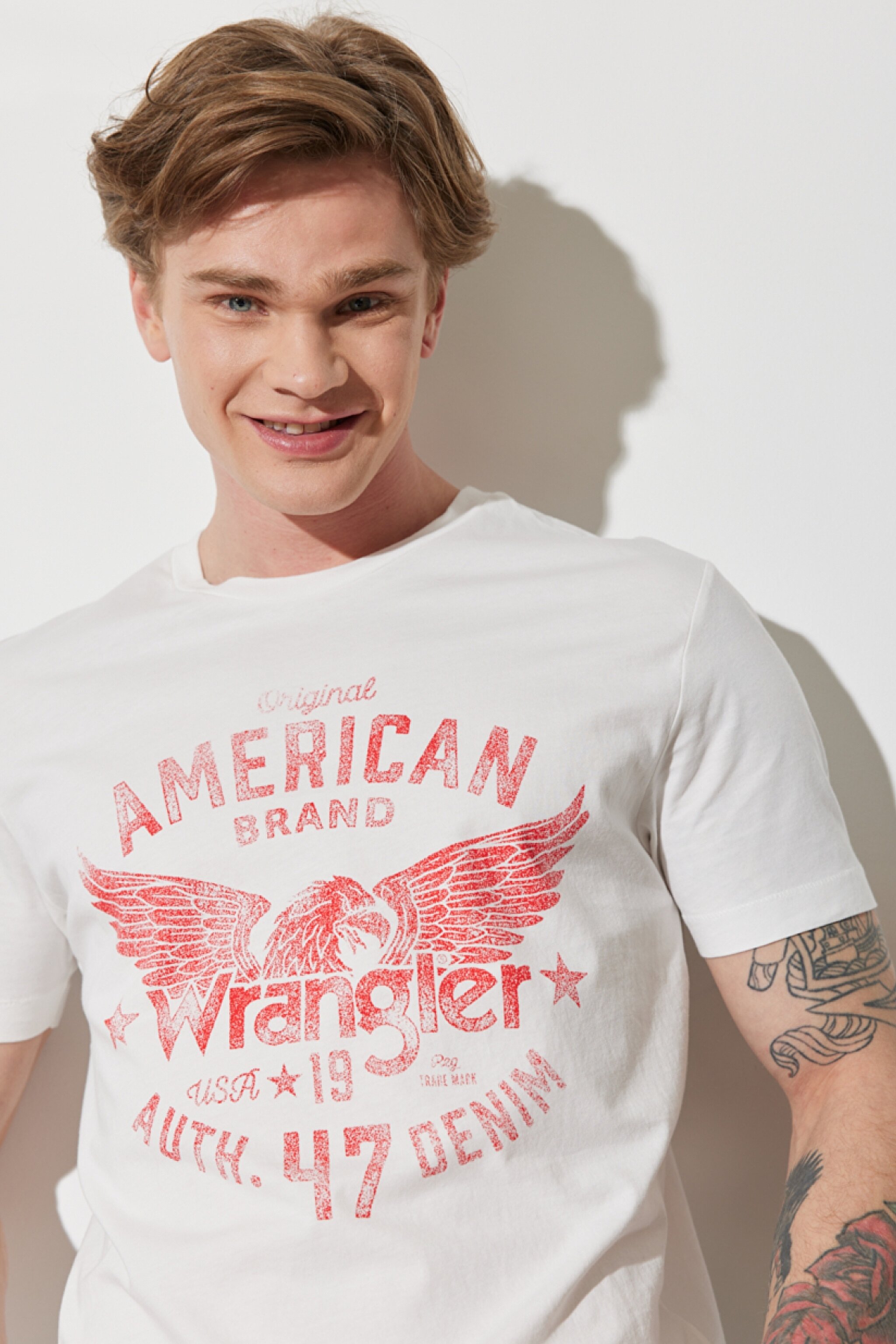 Regular Fit Normal Kesim %100 Pamuk Bisiklet Yaka Kırık Beyaz Tişört - Off White-W752D3737 (görsel 3)