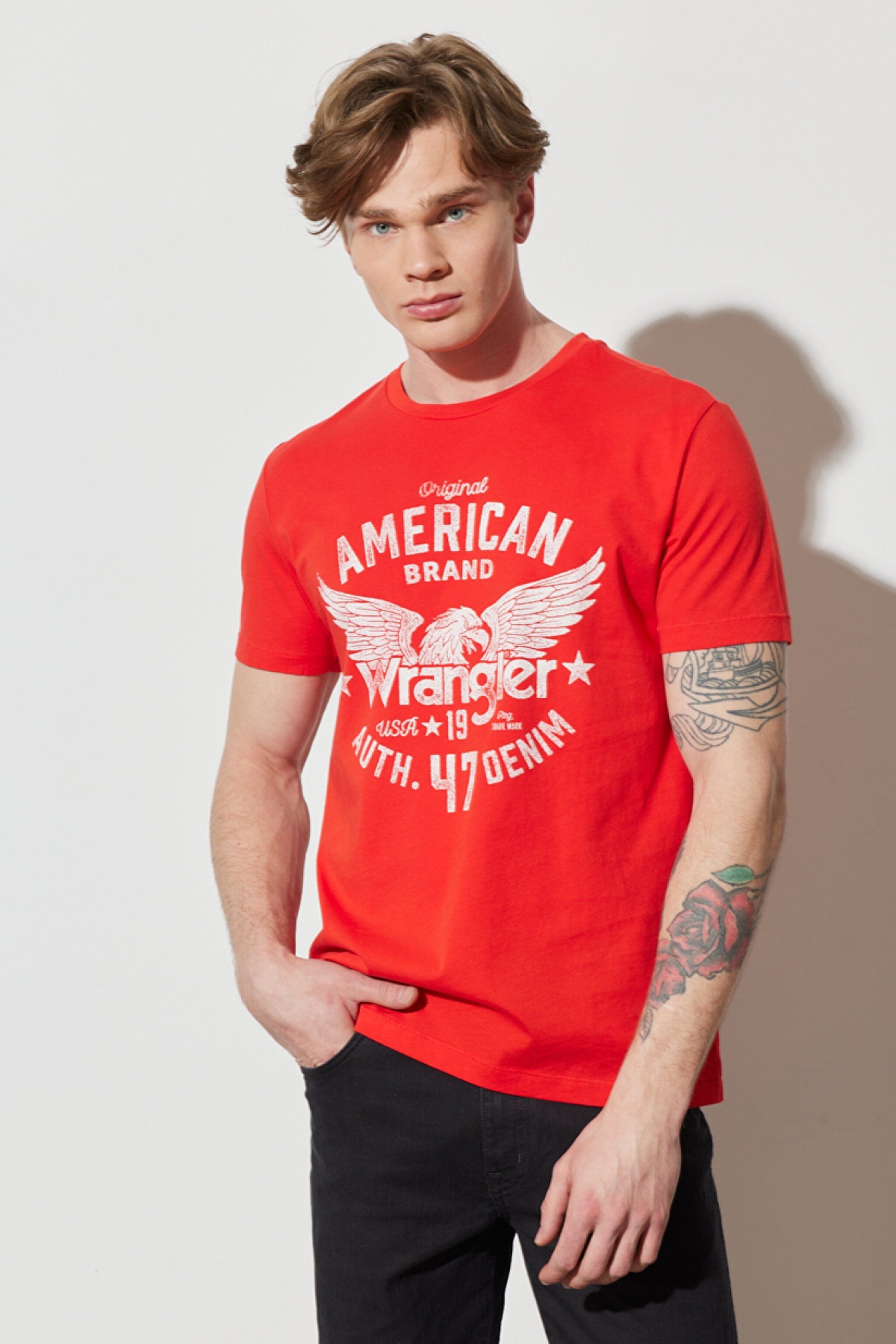 Regular Fit Normal Kesim %100 Pamuk Bisiklet Yaka Kırmızı Tişört - Flame Red-W752D3R06 (görsel 2)