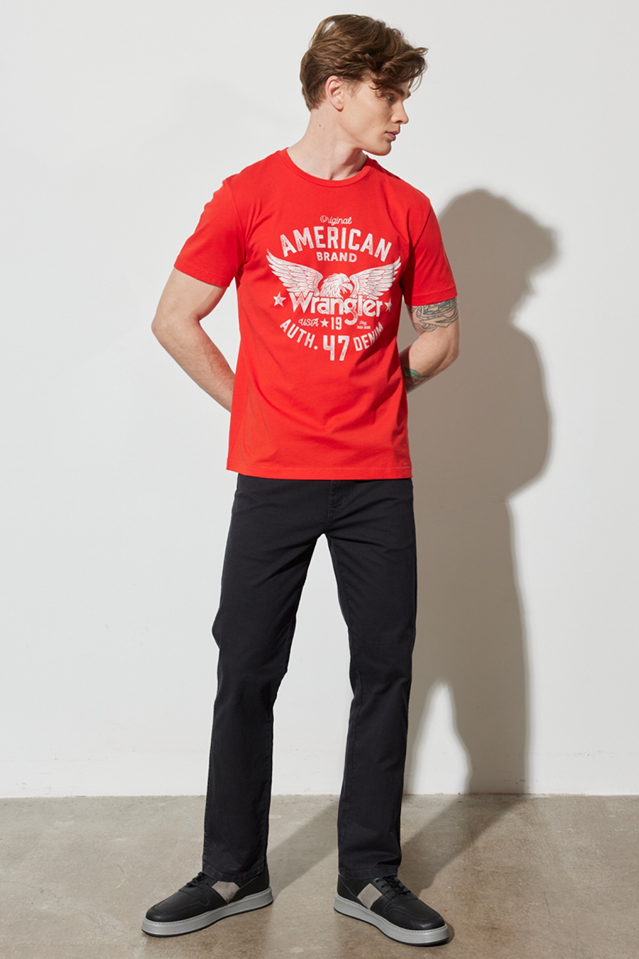 Regular Fit Normal Kesim %100 Pamuk Bisiklet Yaka Kırmızı Tişört - Flame Red-W752D3R06 (görsel 5)