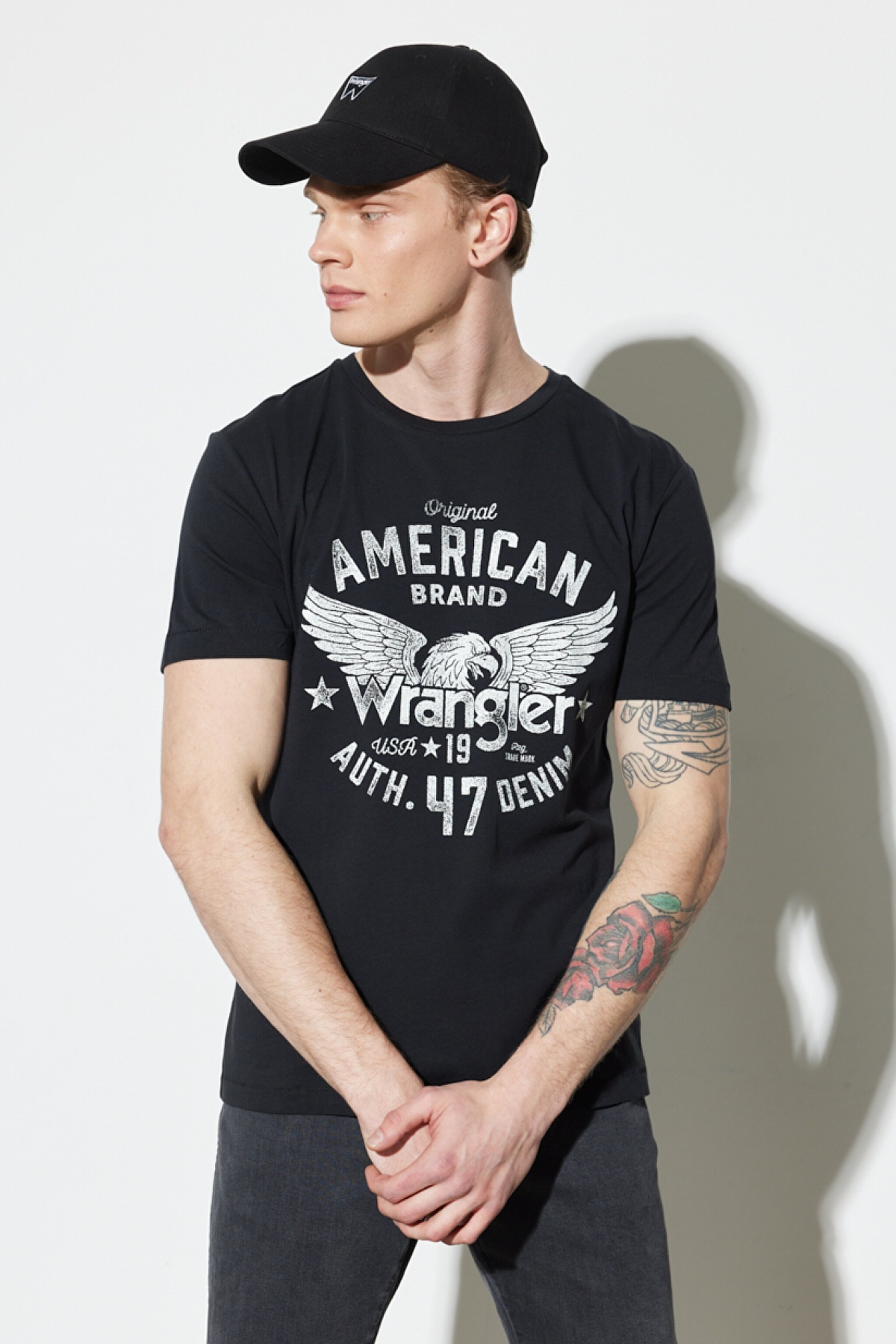Regular Fit Normal Kesim %100 Pamuk Bisiklet Yaka Siyah Tişört - Faded Black-W752D3XV6 (görsel 2)