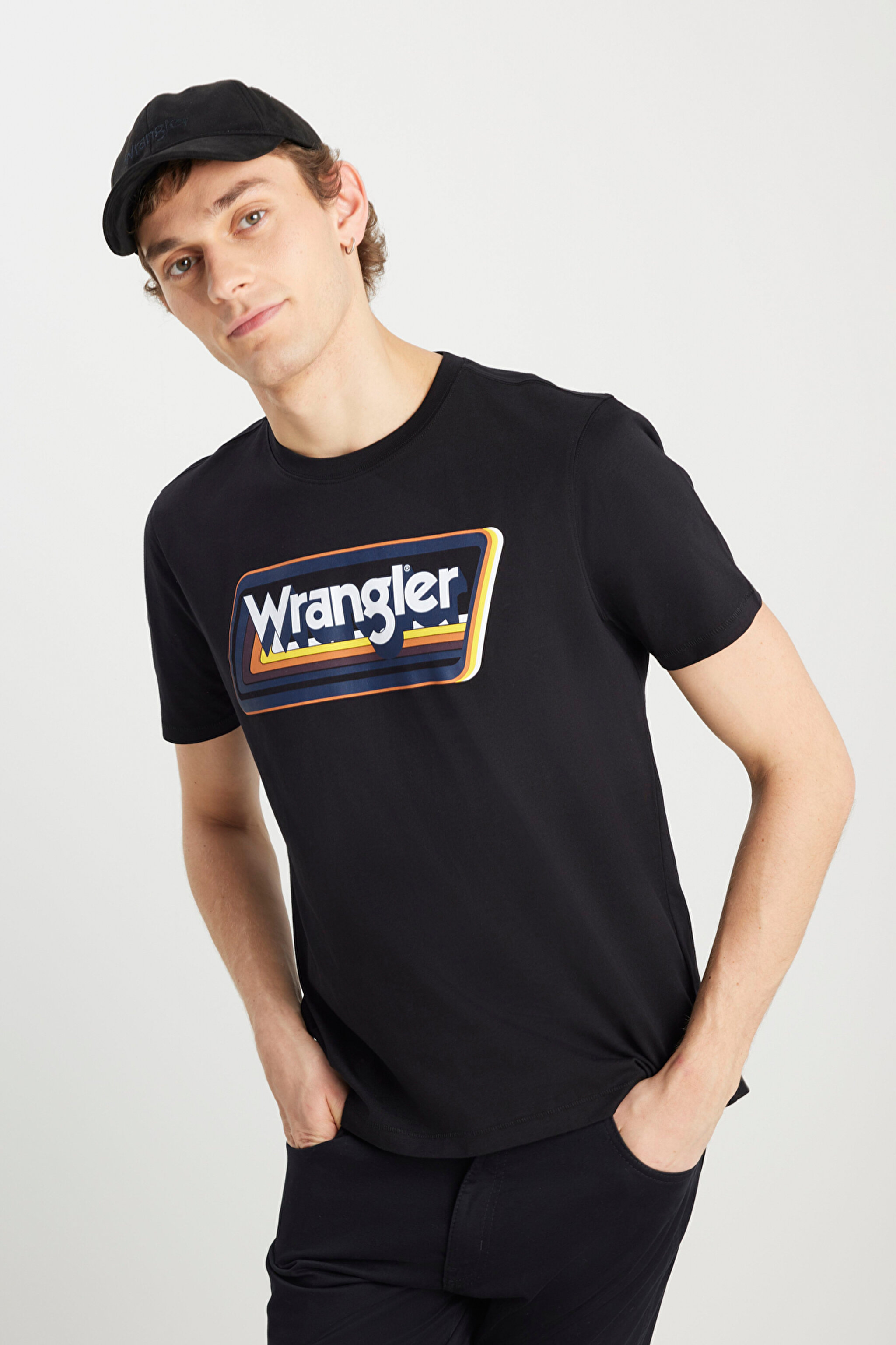 Regular Fit Normal Kesim Bisiklet Yaka %100 Pamuk Siyah Tişört - Black-W753EE001 (görsel 2)