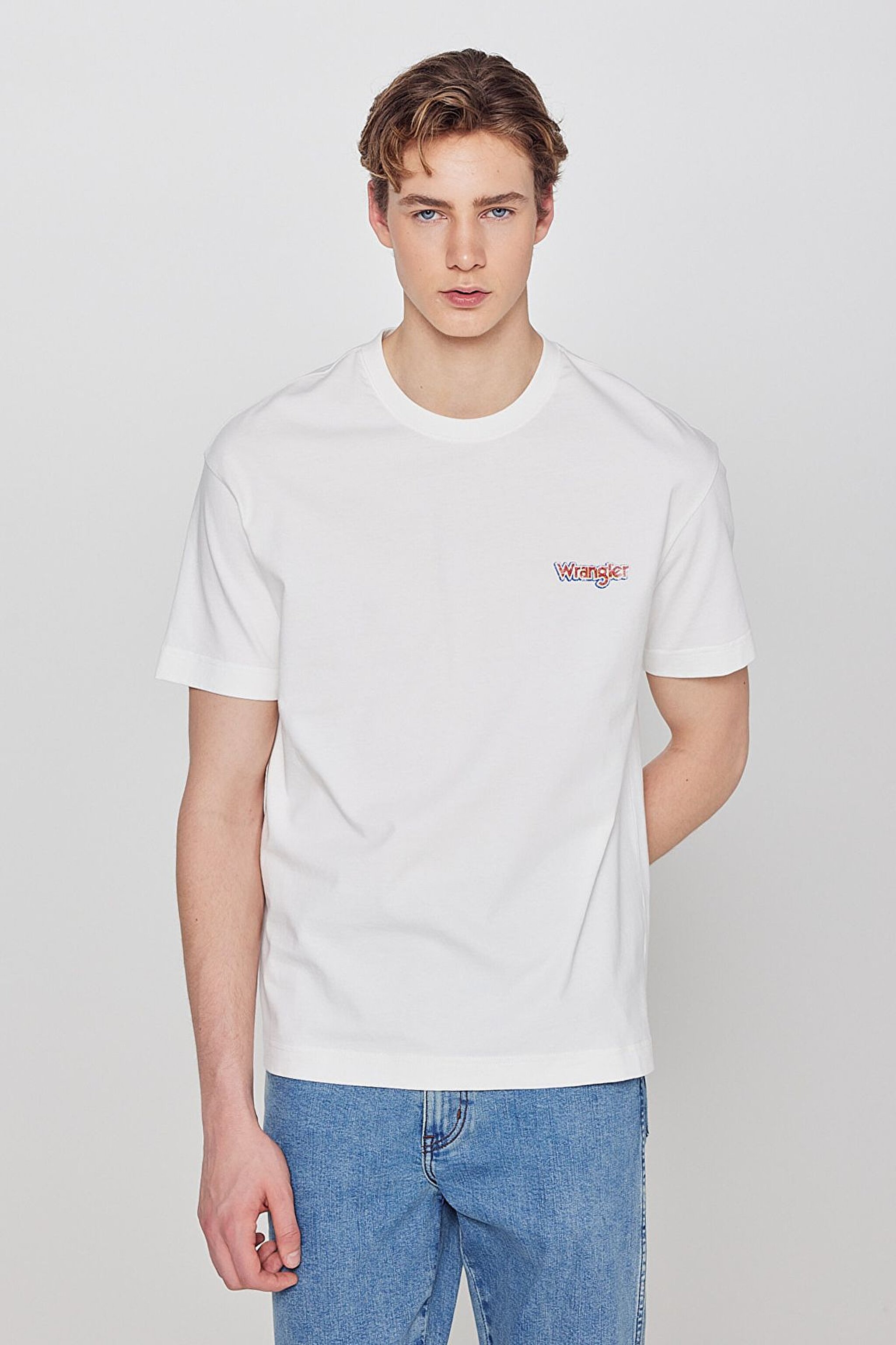 %100 Pamuk Regular Fit Normal Kesim Bisiklet Yaka Logo Detaylı Tişört