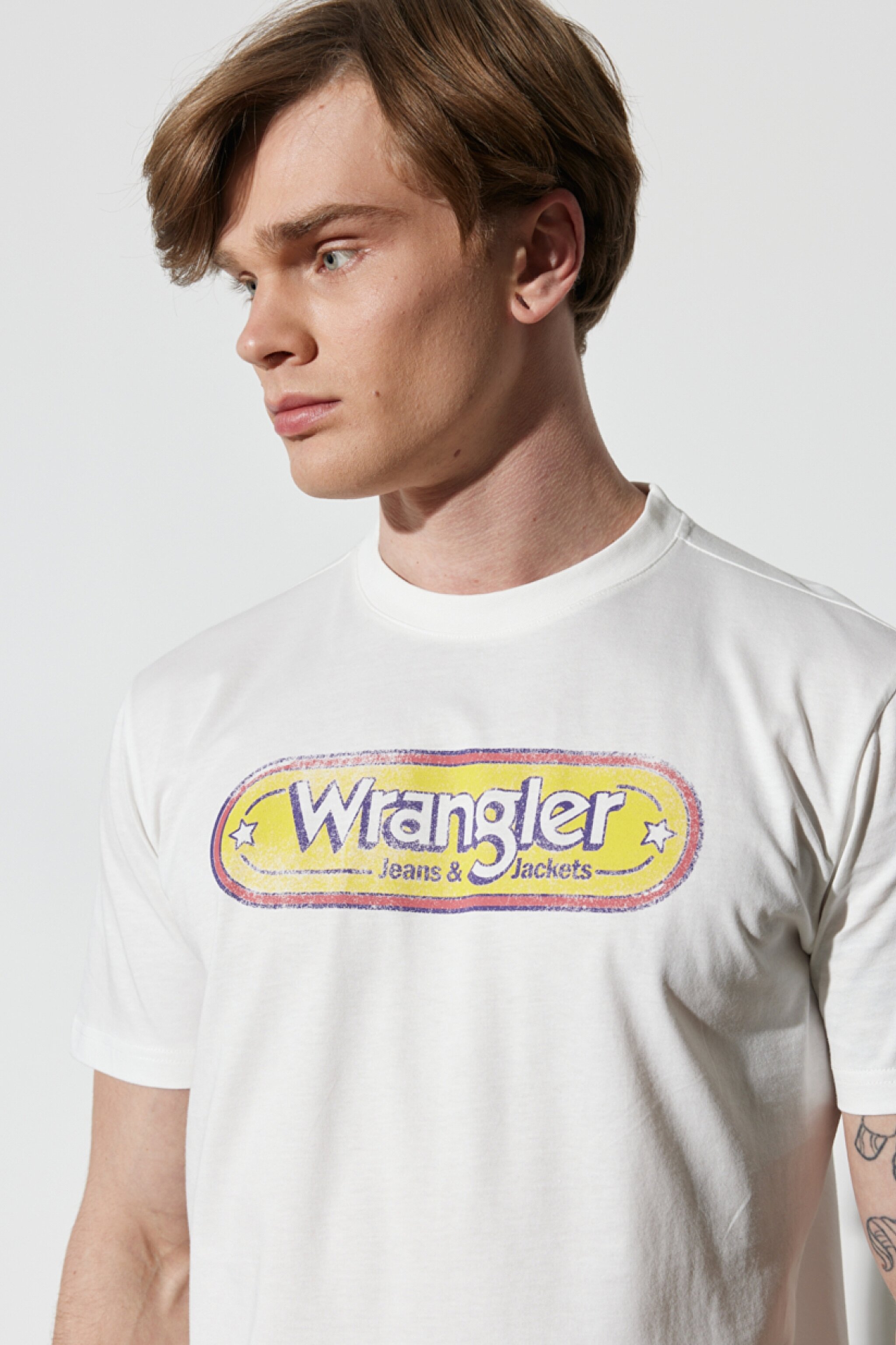 Regular Fit Normal Kesim %100 Pamuk Bisiklet Yaka Kırık Beyaz Tişört - Worn White-W773EEW02 (görsel 2)