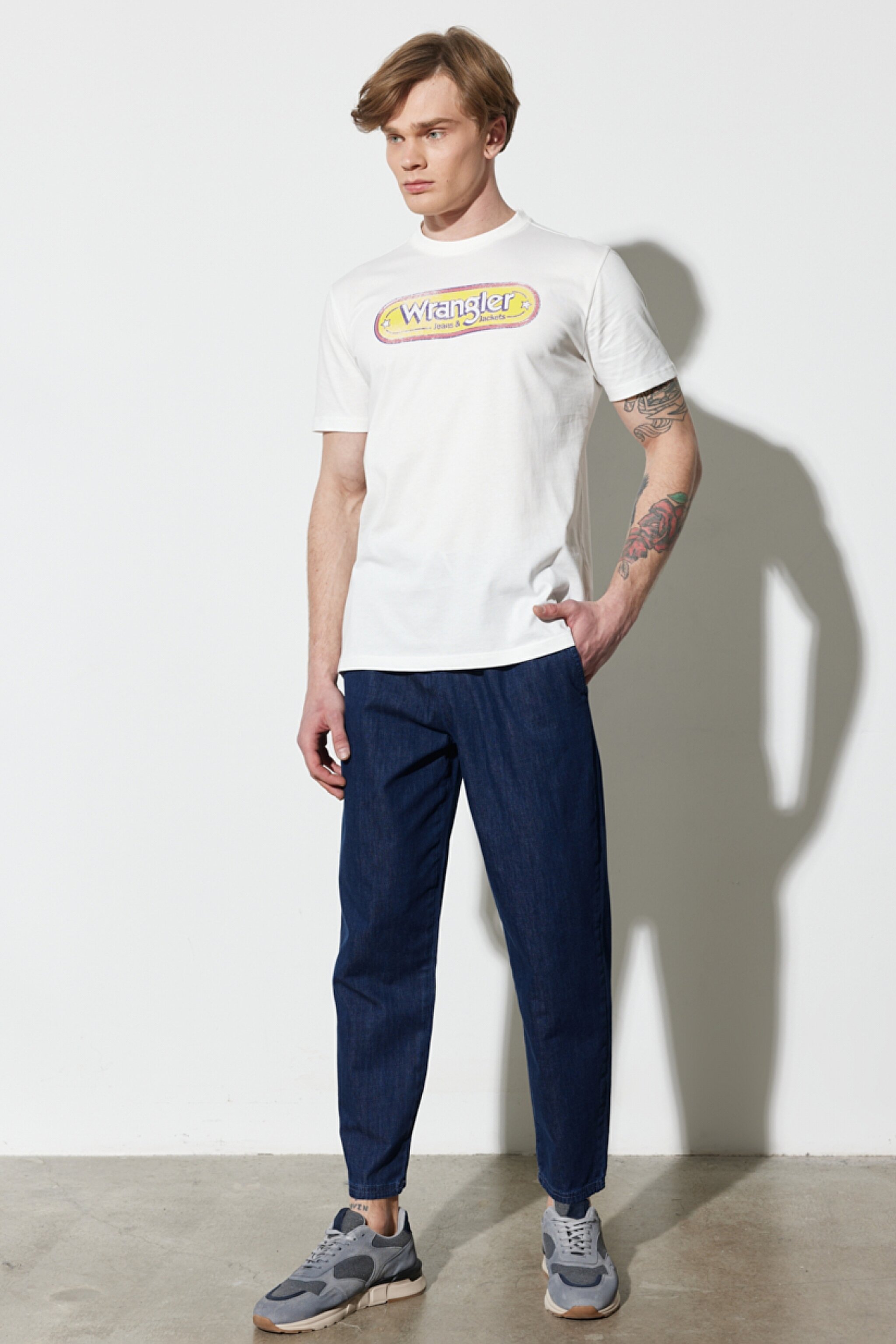 Regular Fit Normal Kesim %100 Pamuk Bisiklet Yaka Kırık Beyaz Tişört - Worn White-W773EEW02 (görsel 4)