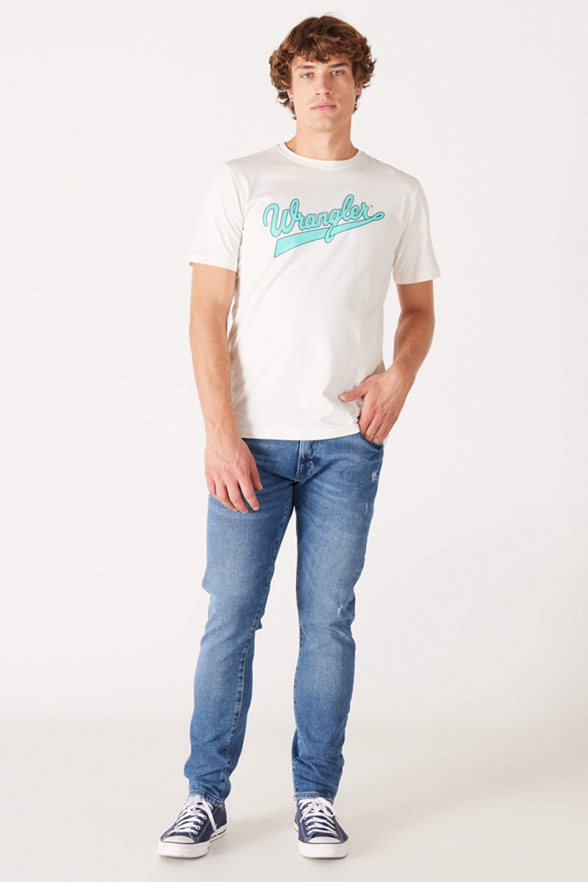 Regular Fit Normal Kesim %100 Pamuk Bisiklet Yaka Kırık Beyaz Tişört - Worn White-W773EEW03 (görsel 3)