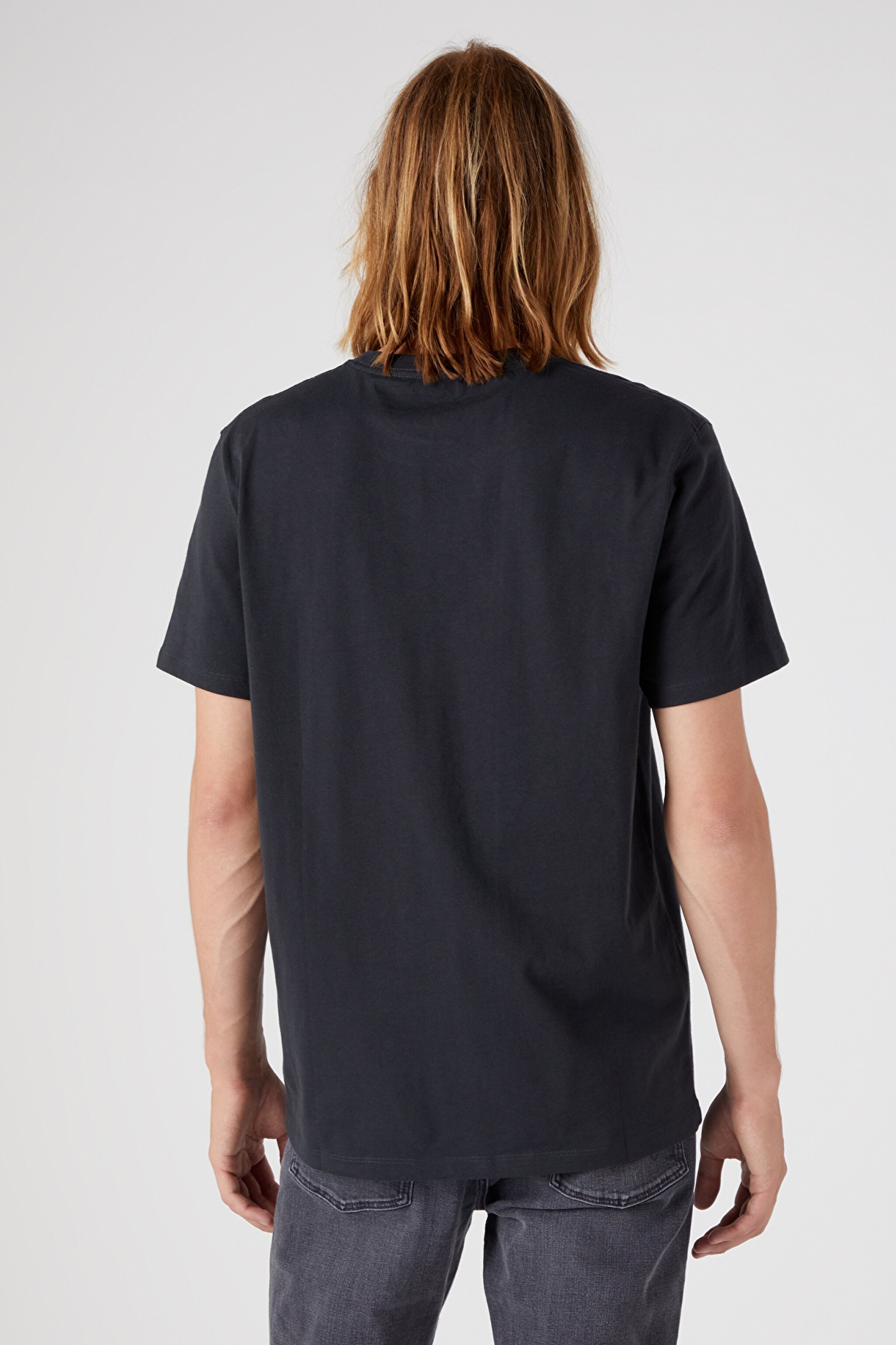 Regular Fit Normal Kesim %100 Pamuk Bisiklet Yaka Tişört - Faded Black-W773EEXV6 (görsel 3)