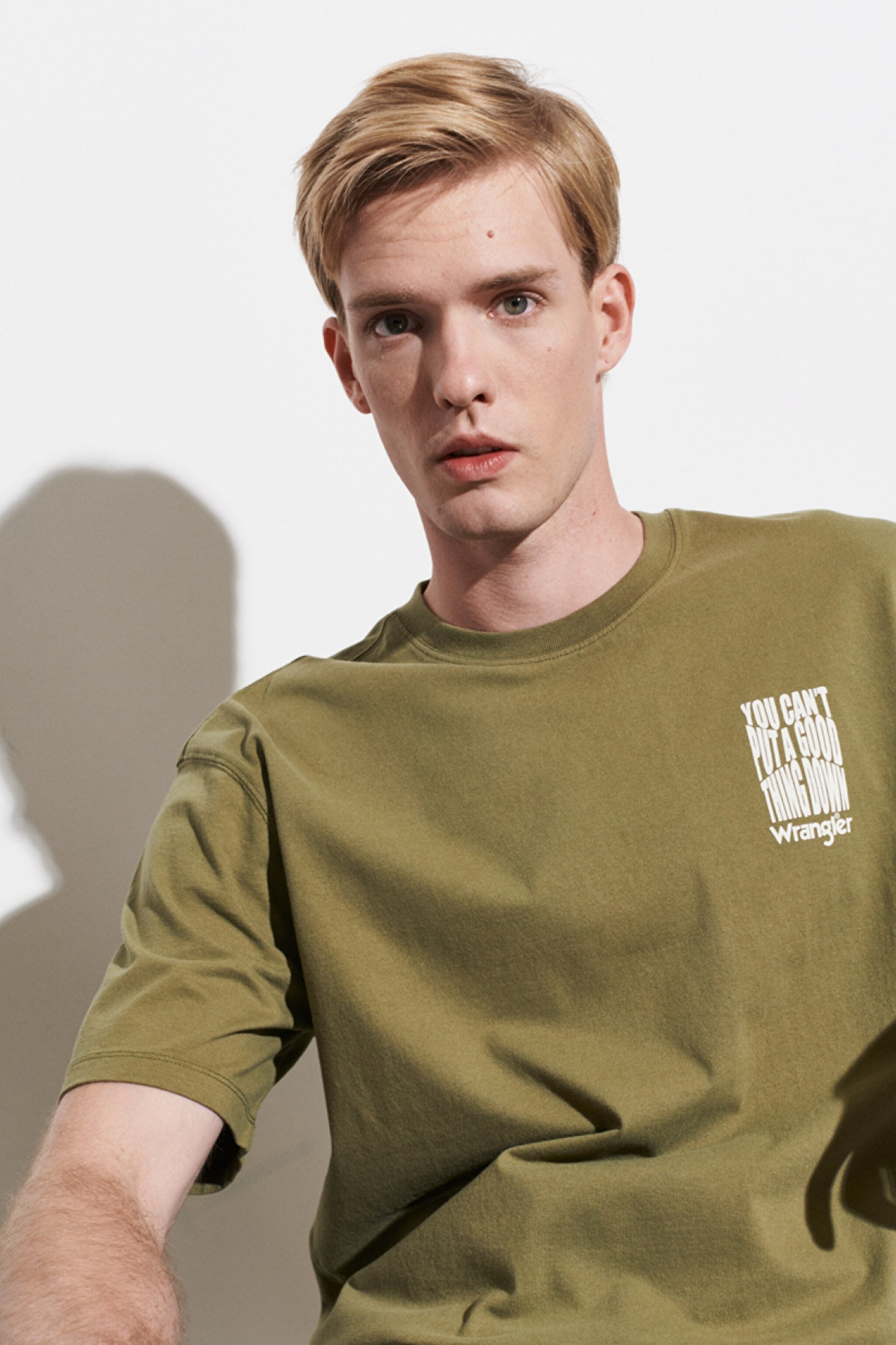 Loose Fit Rahat Kesim %100 Pamuk Bisiklet Yaka Tişört - Deep Lichen Green-W7A1DFX1X (görsel 3)