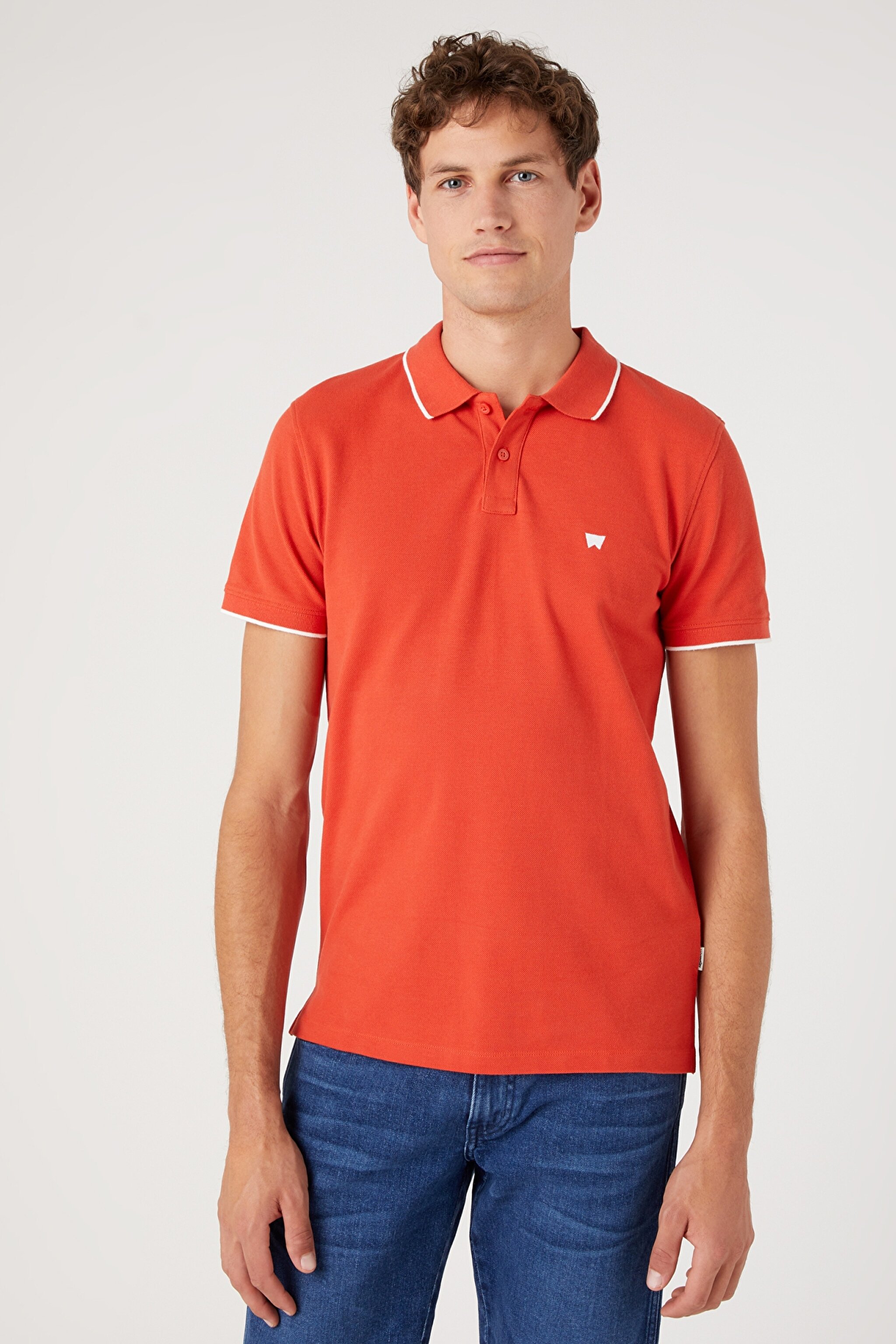 Regular Fit Normal Kesim %100 Pamuk Polo Yaka Kırmızı Tişört - Paprika-W7BHK4R41