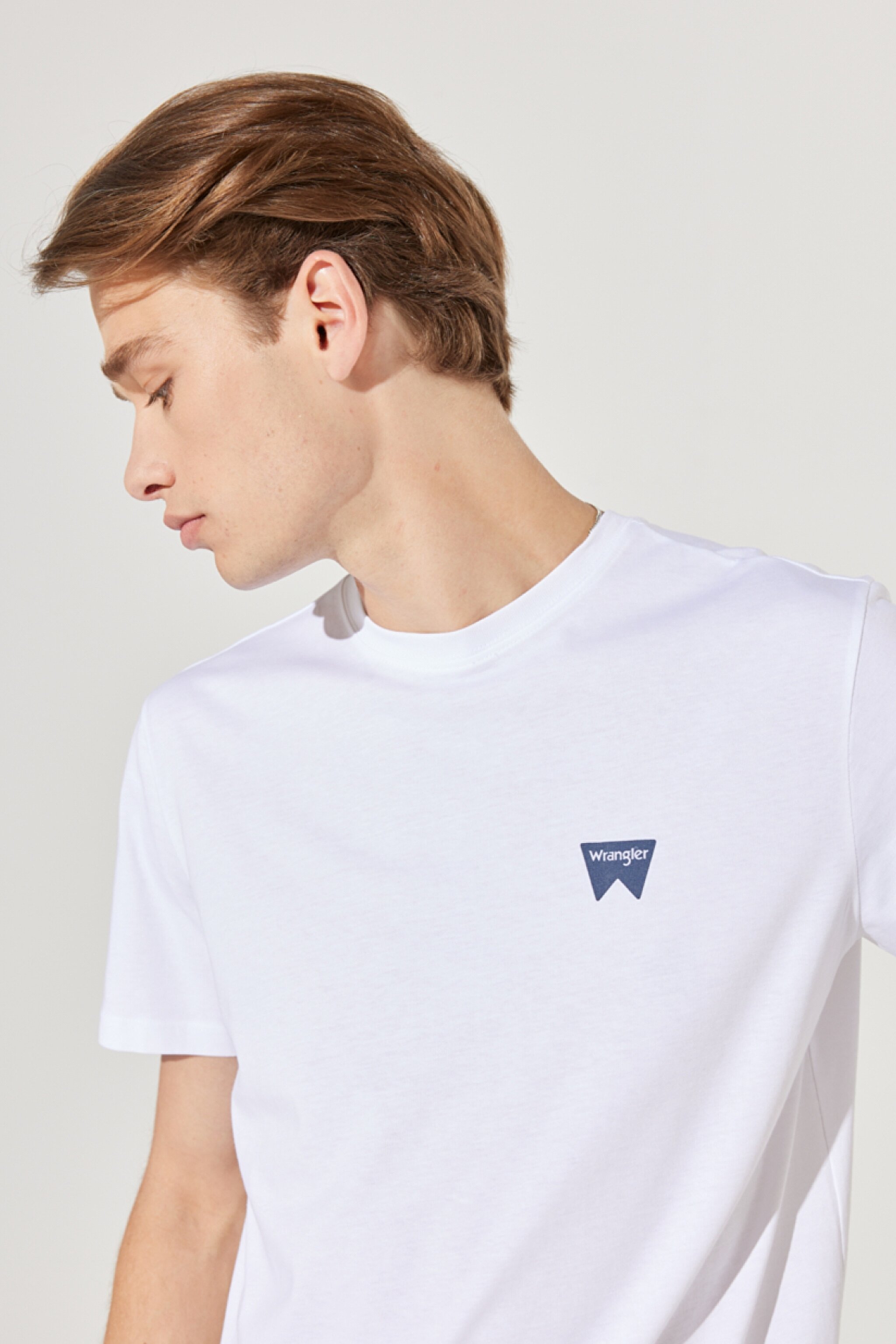 Regular Fit Normal Kesim Sıfır Yaka %100 Pamuk Logolu Tişört - White-W7C07D312 (görsel 3)
