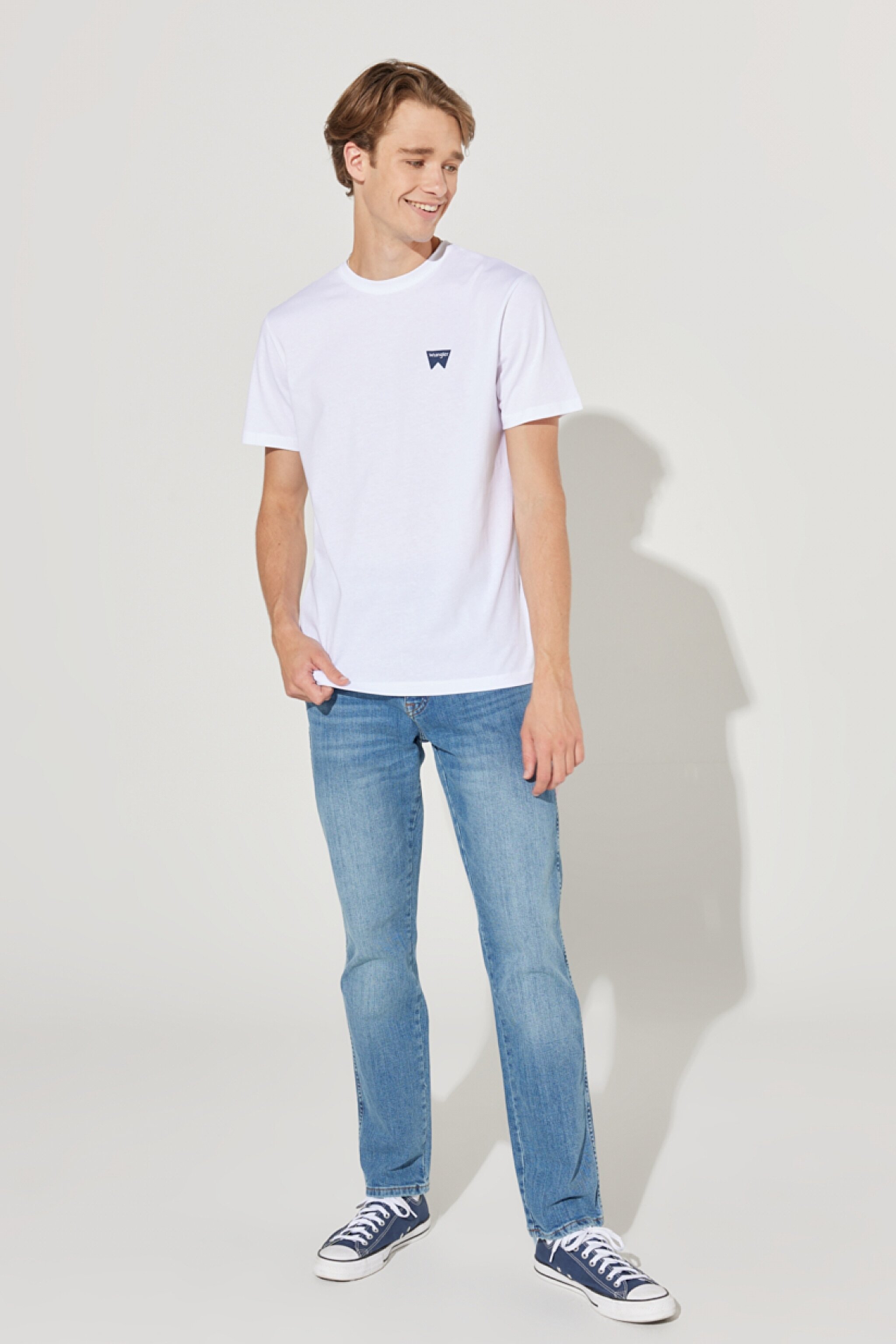 Regular Fit Normal Kesim Sıfır Yaka %100 Pamuk Logolu Tişört - White-W7C07D312 (görsel 5)