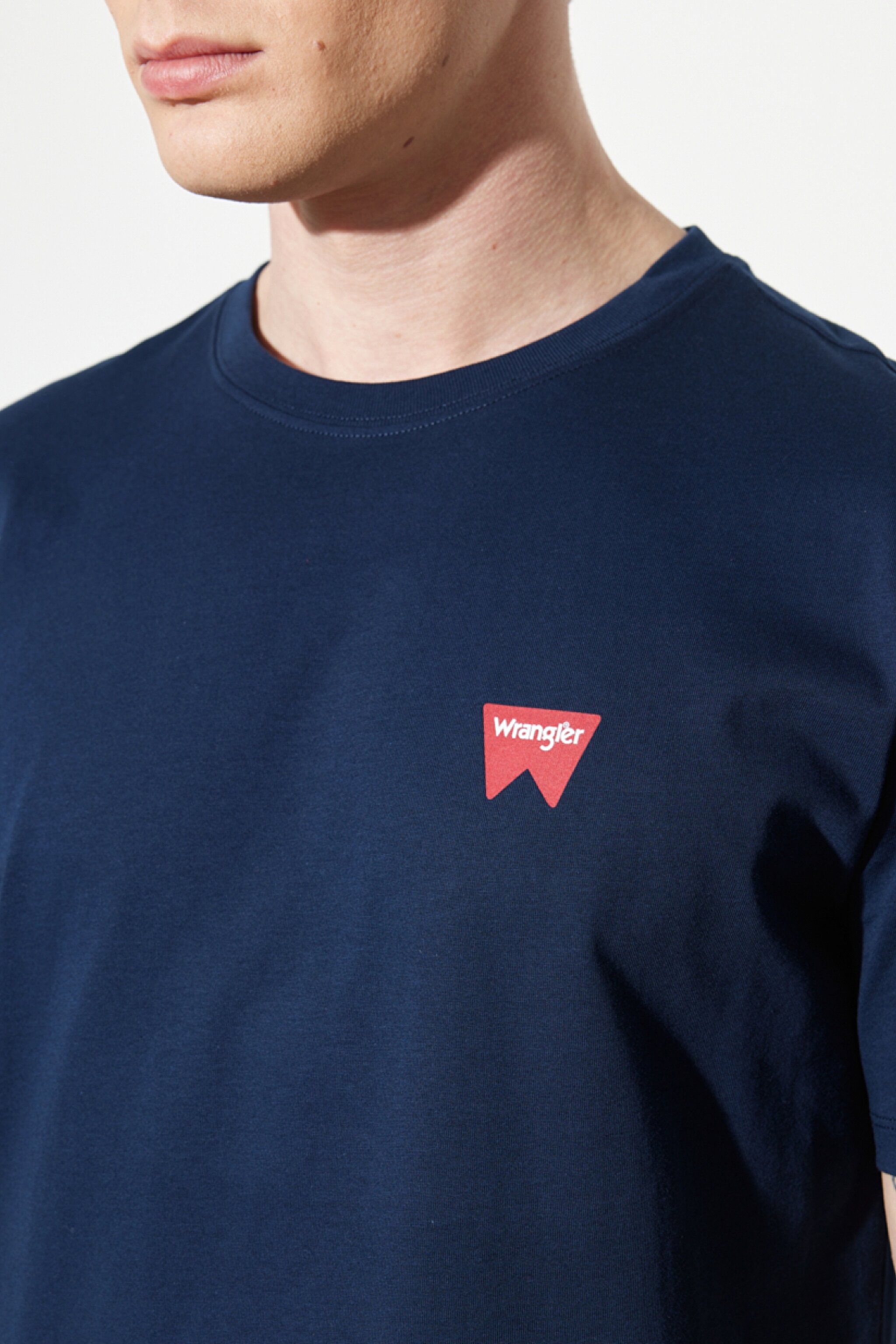 Regular Fit Normal Kesim Sıfır Yaka %100 Pamuk Logolu Tişört - Navy-W7C07D335 (görsel 5)