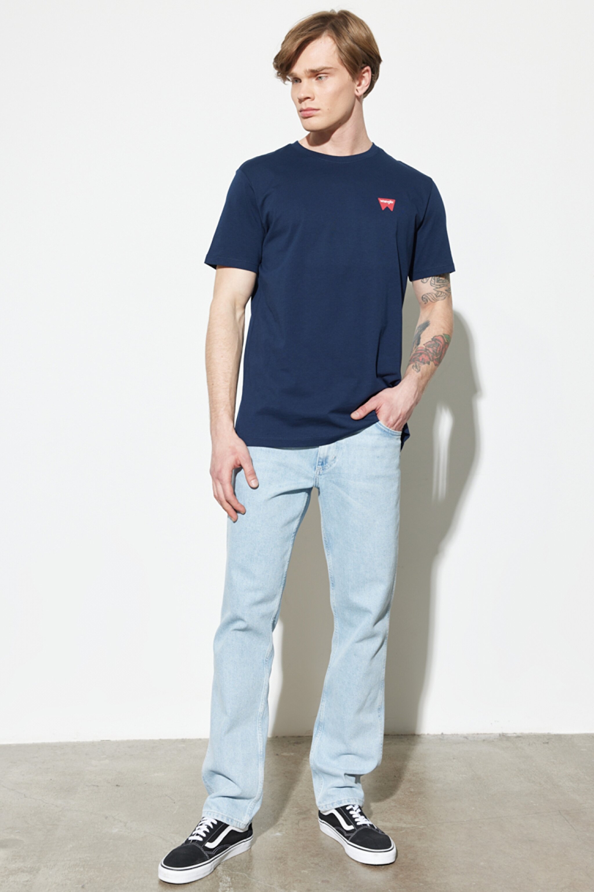 Regular Fit Normal Kesim Sıfır Yaka %100 Pamuk Logolu Tişört - Navy-W7C07D335 (görsel 6)
