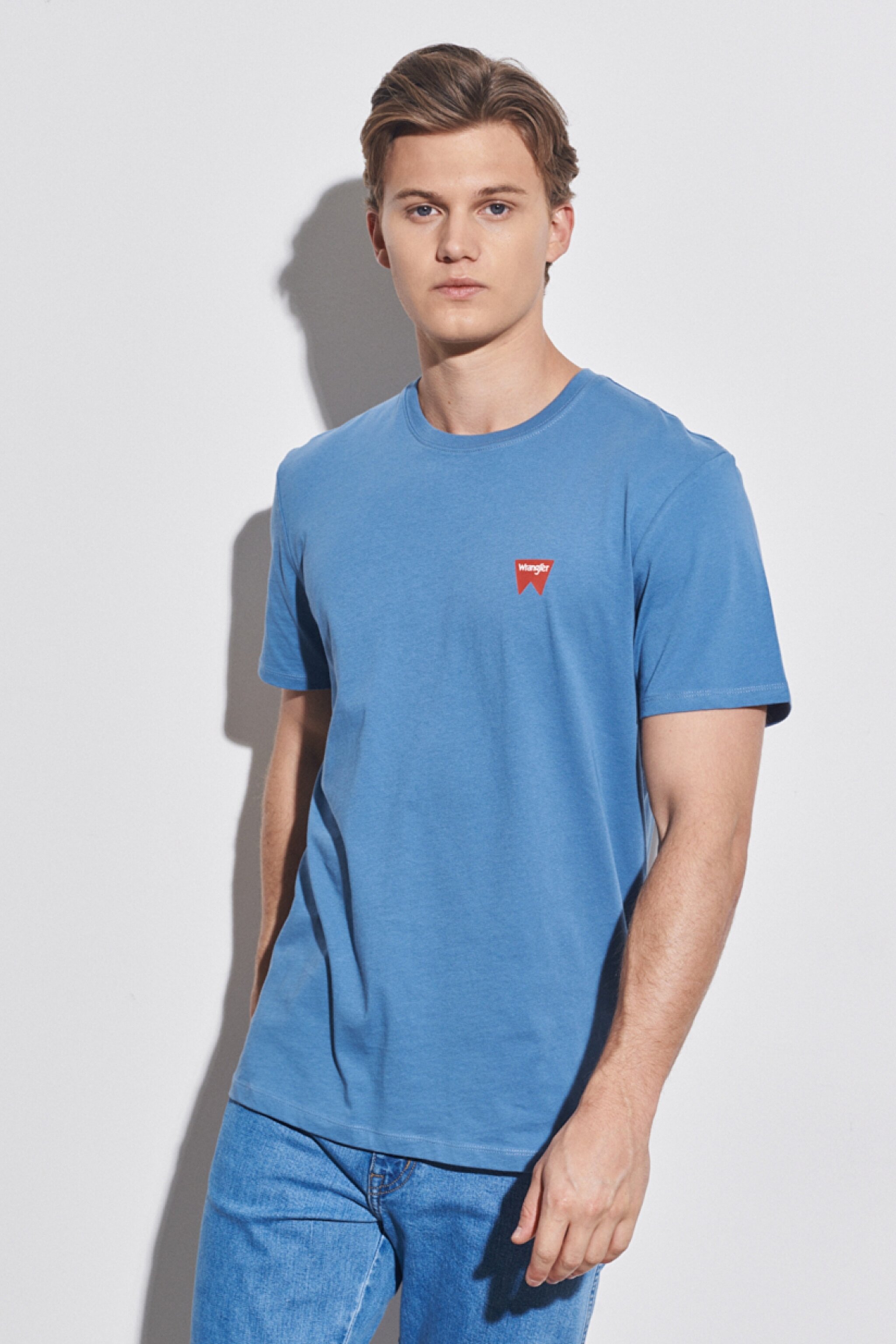 Regular Fit Normal Kesim %100 Pamuk Bisiklet Yaka Mavi Tişört - Captains Blue-W7C07D84Z