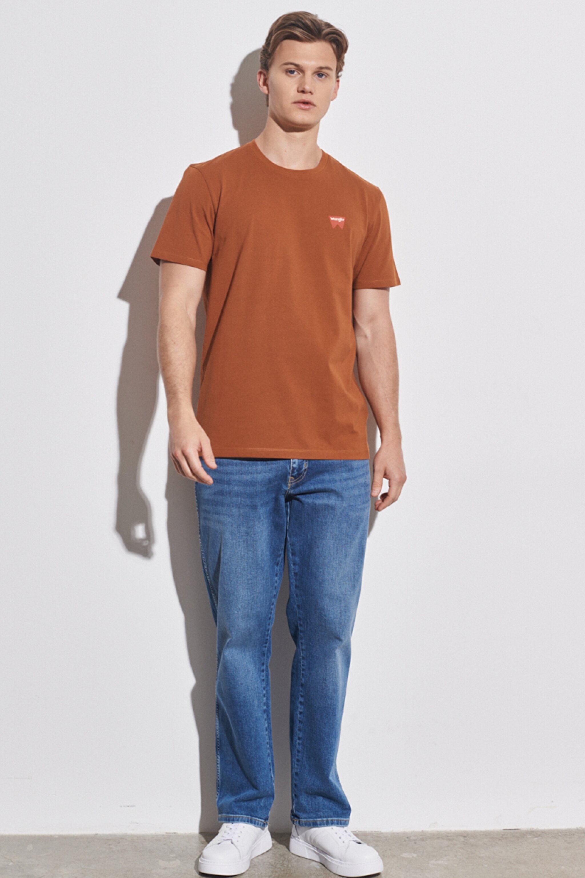 Regular Fit Normal Kesim %100 Pamuk Bisiklet Yaka Kahverengi Tişört - Nutmeg Brown-W7C07DH02 (görsel 4)
