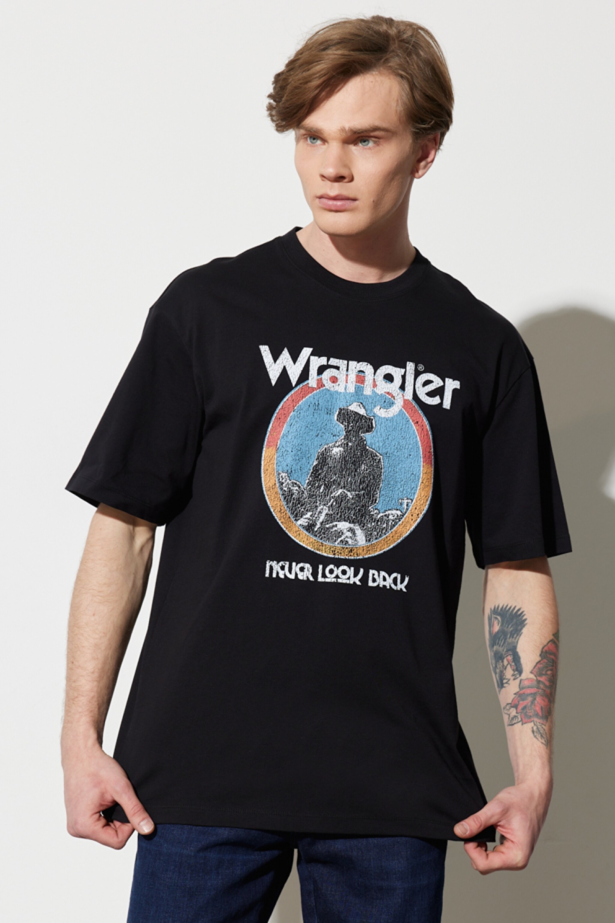 Regular Fit Normal Kesim %100 Pamuk Bisiklet Yaka Siyah Tişört - Black-W7CBEE100