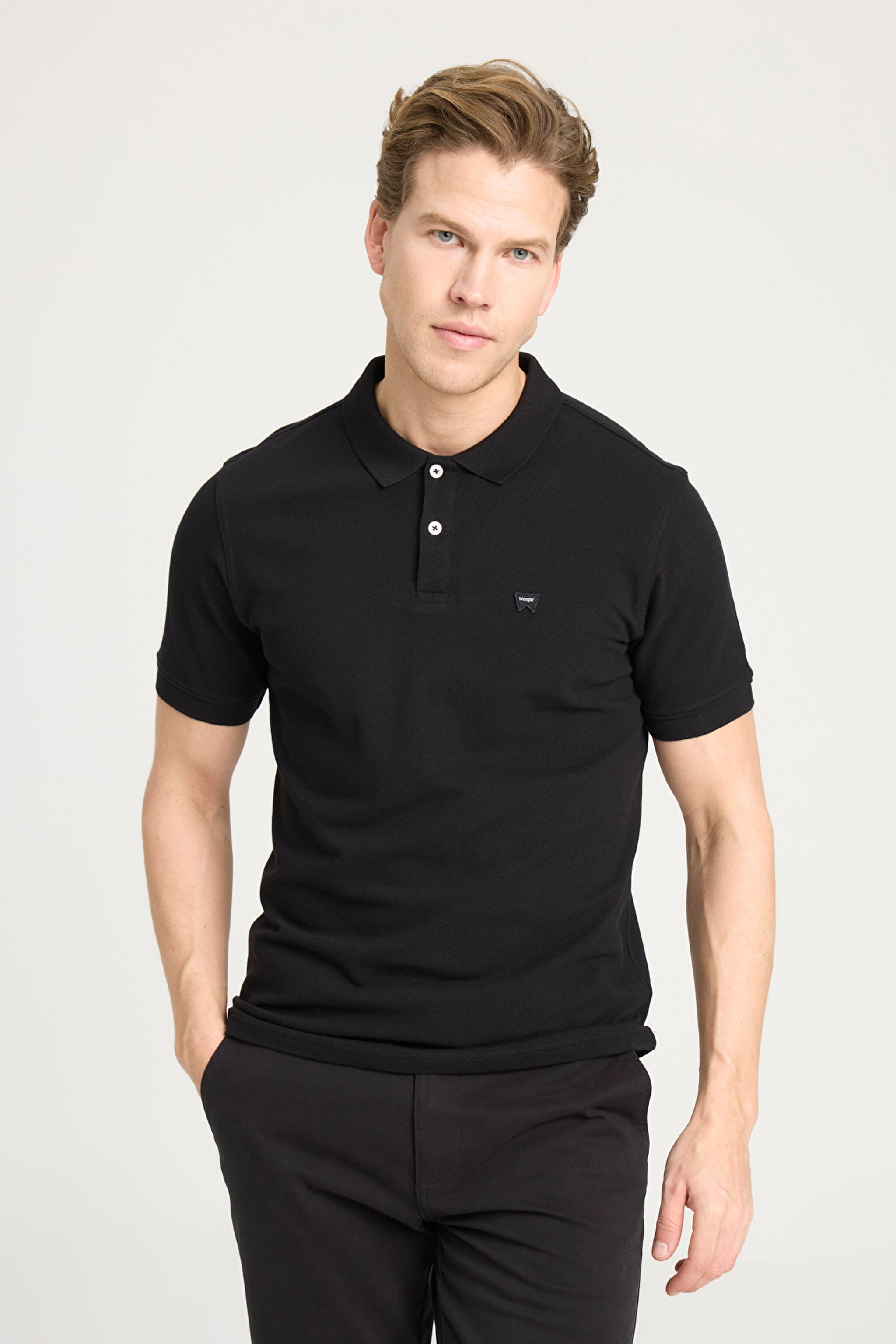 Regular Fit Normal Kesim Polo Yaka %100 Pamuk Siyah Tişört