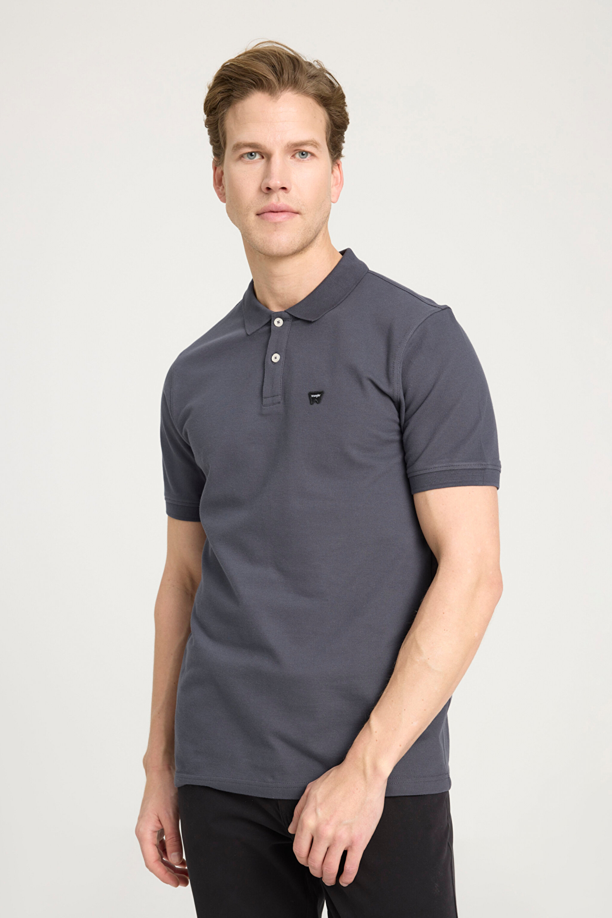 Regular Fit Normal Kesim Polo Yaka %100 Pamuk Antrasit Tişört - Anthracite-W7D5K4XX2T003 (görsel 2)
