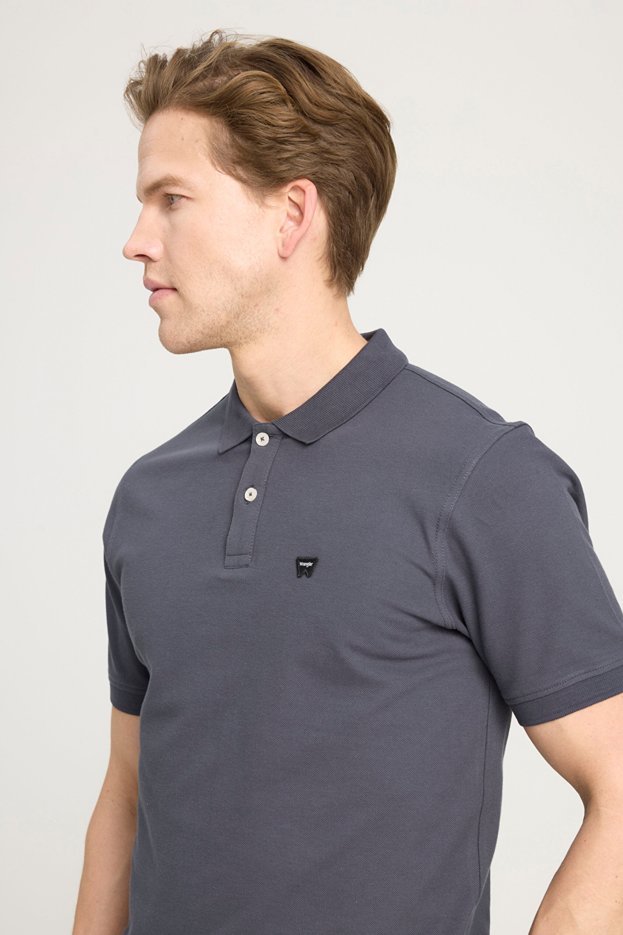 Regular Fit Normal Kesim Polo Yaka %100 Pamuk Antrasit Tişört - Anthracite-W7D5K4XX2T003 (görsel 4)