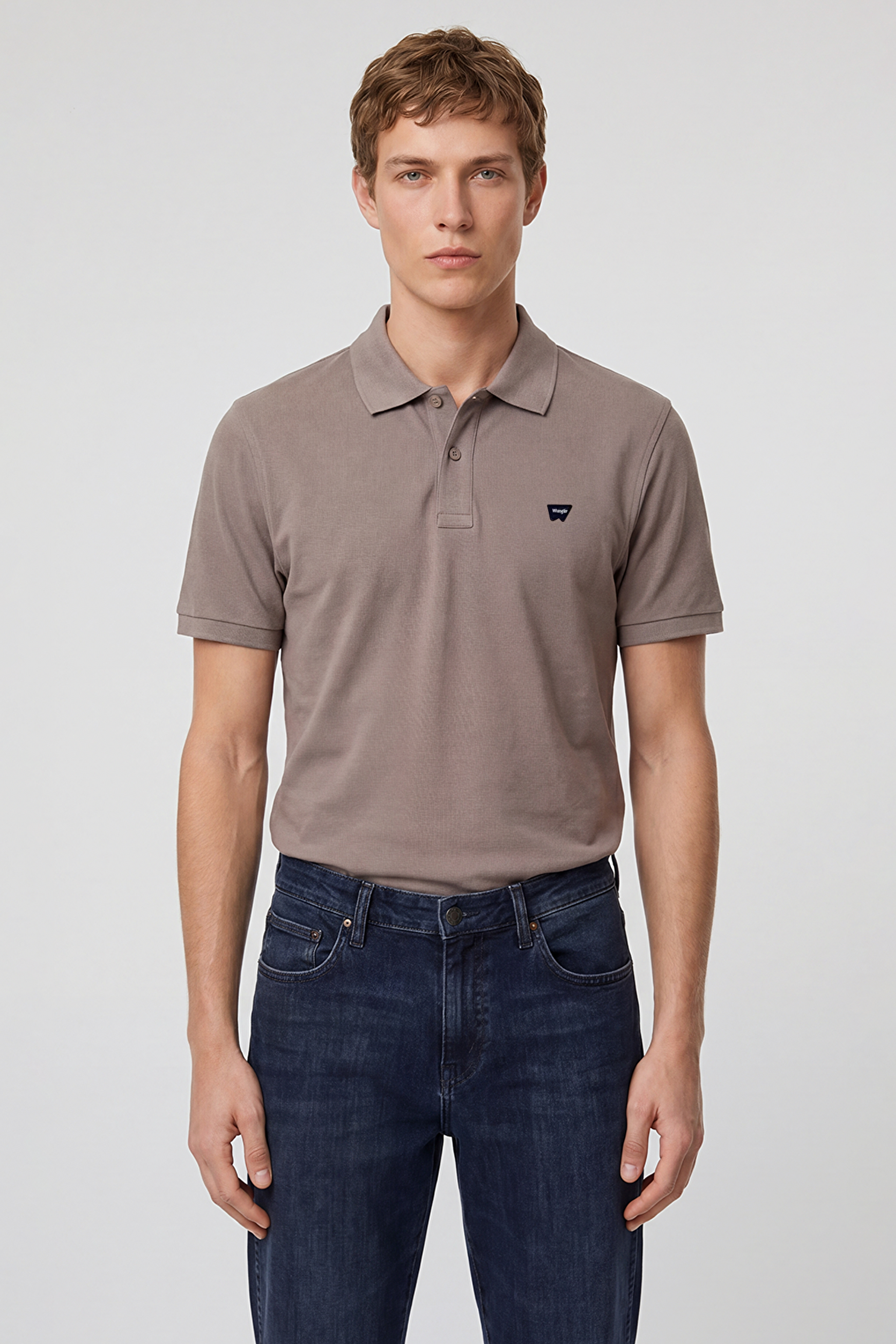 Regular Fit Normal Kesim Polo Yaka %100 Pamuk Bordo Tişört - Vizon-W7D5K4XX2T207 (görsel 4)
