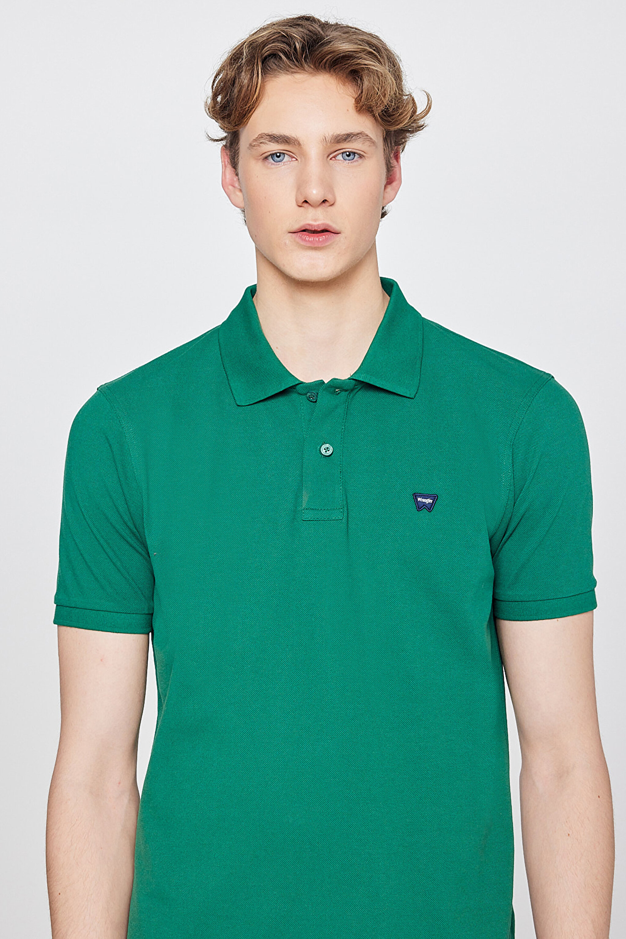 Regular Fit Normal Kesim Polo Yaka %100 Pamuk Yeşil Tişört - Green-W7D5K4XX2T300 (görsel 4)