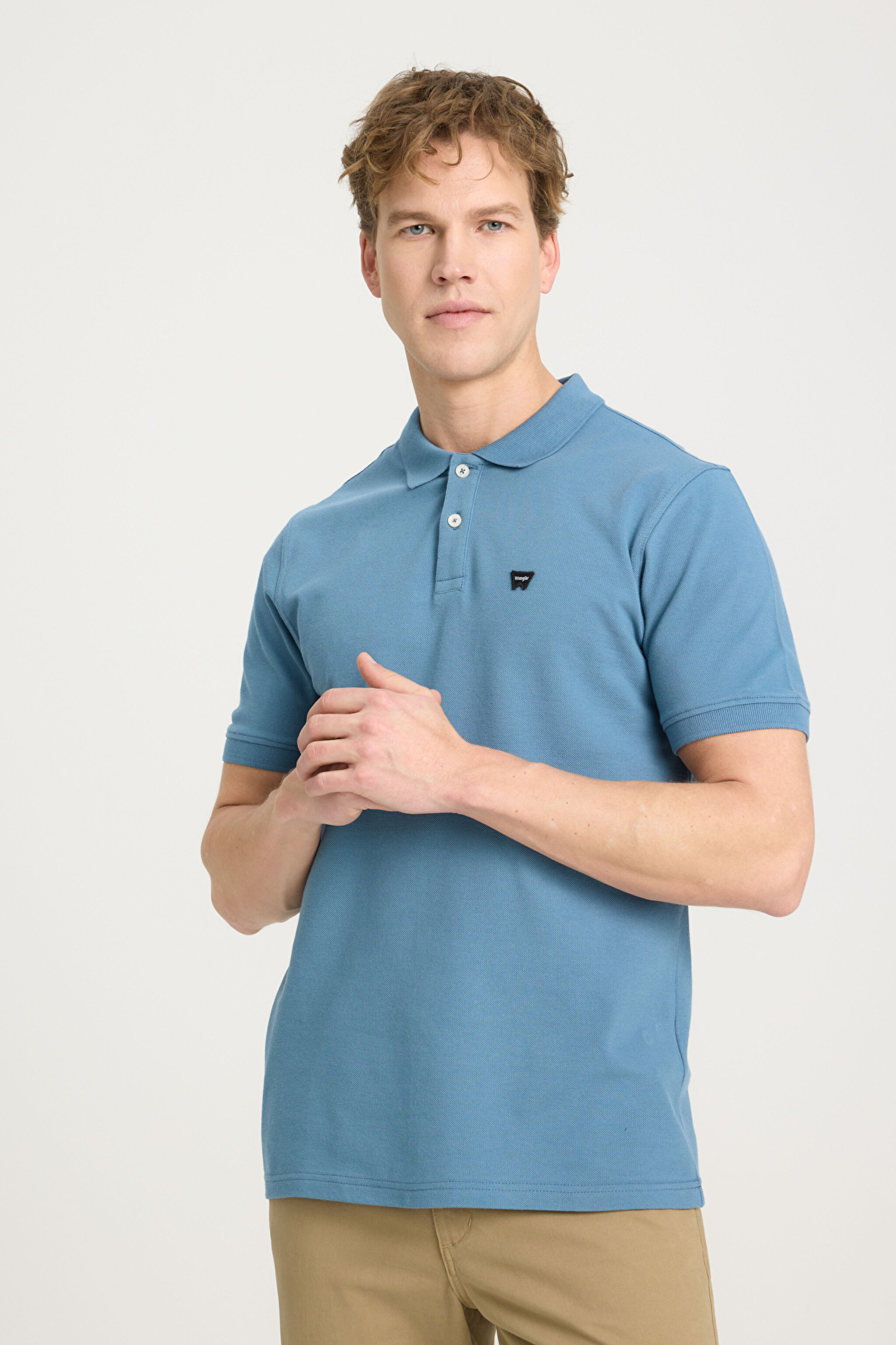 Regular Fit Normal Kesim Polo Yaka %100 Pamuk Açık Mavi Tişört - Light Blue-W7D5K4XX2T404 (görsel 2)
