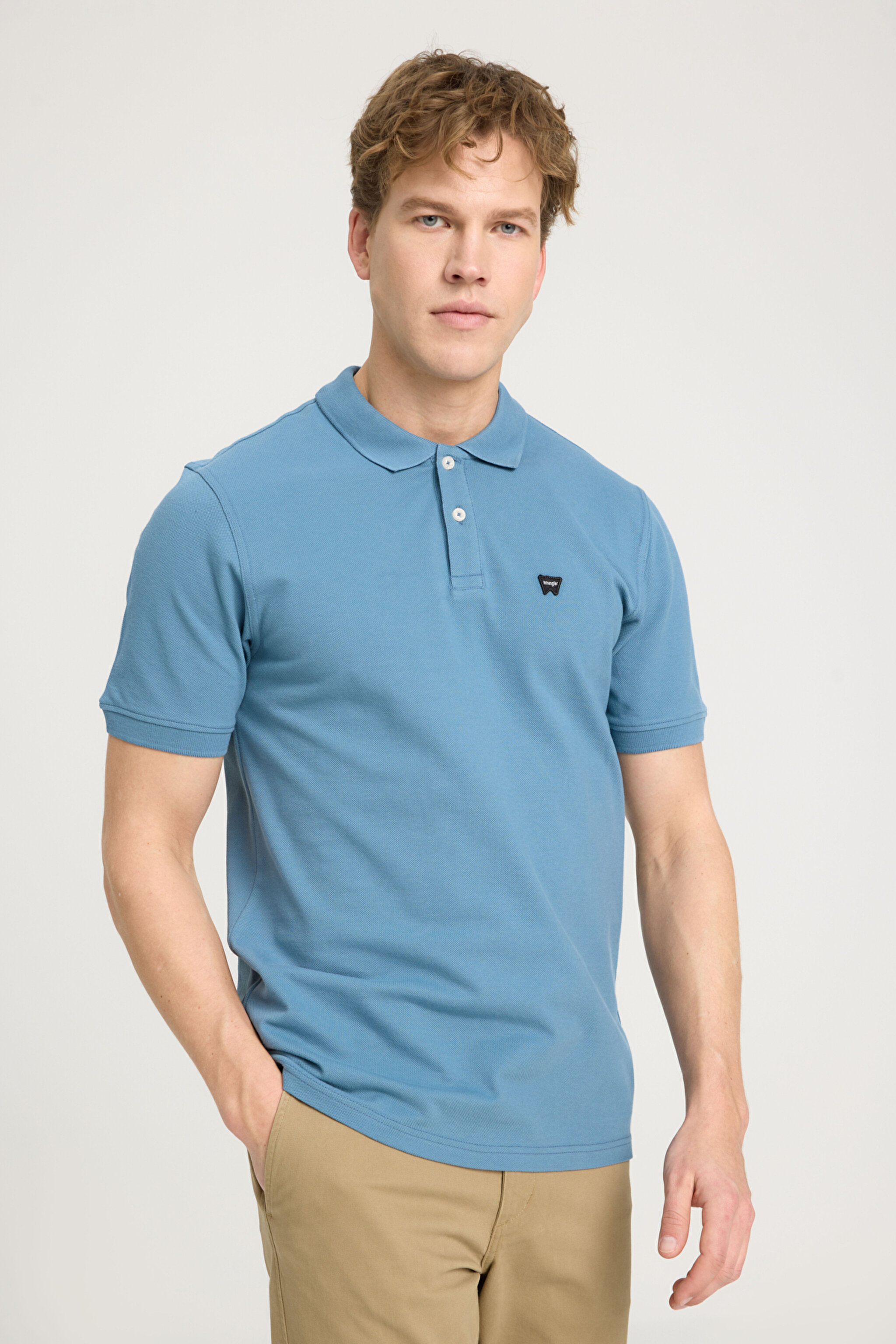 Regular Fit Normal Kesim Polo Yaka %100 Pamuk Açık Mavi Tişört - Light Blue-W7D5K4XX2T404 (görsel 3)