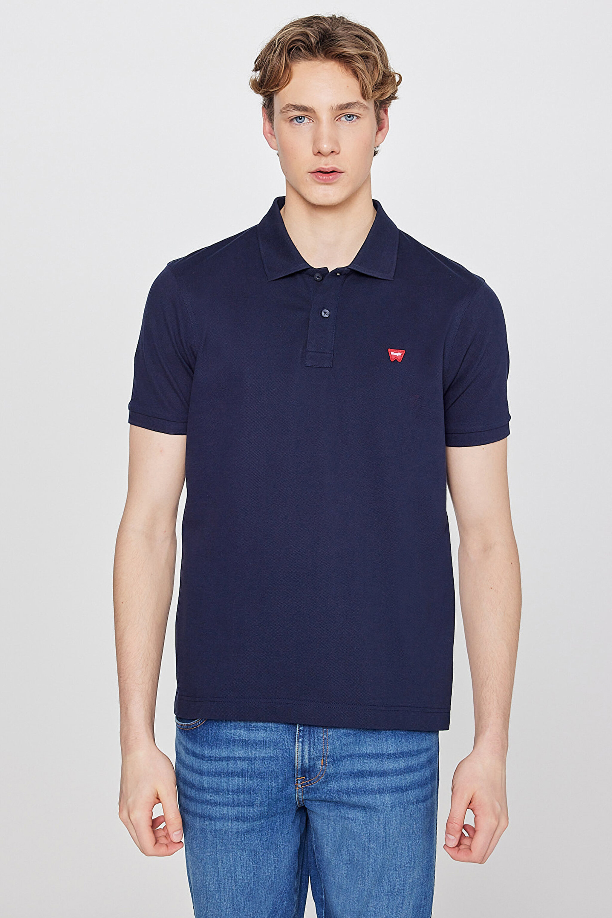 Regular Fit Normal Kesim Polo Yaka %100 Pamuk Lacivert Tişört - Navy-W7D5K4XX2T410 (görsel 2)