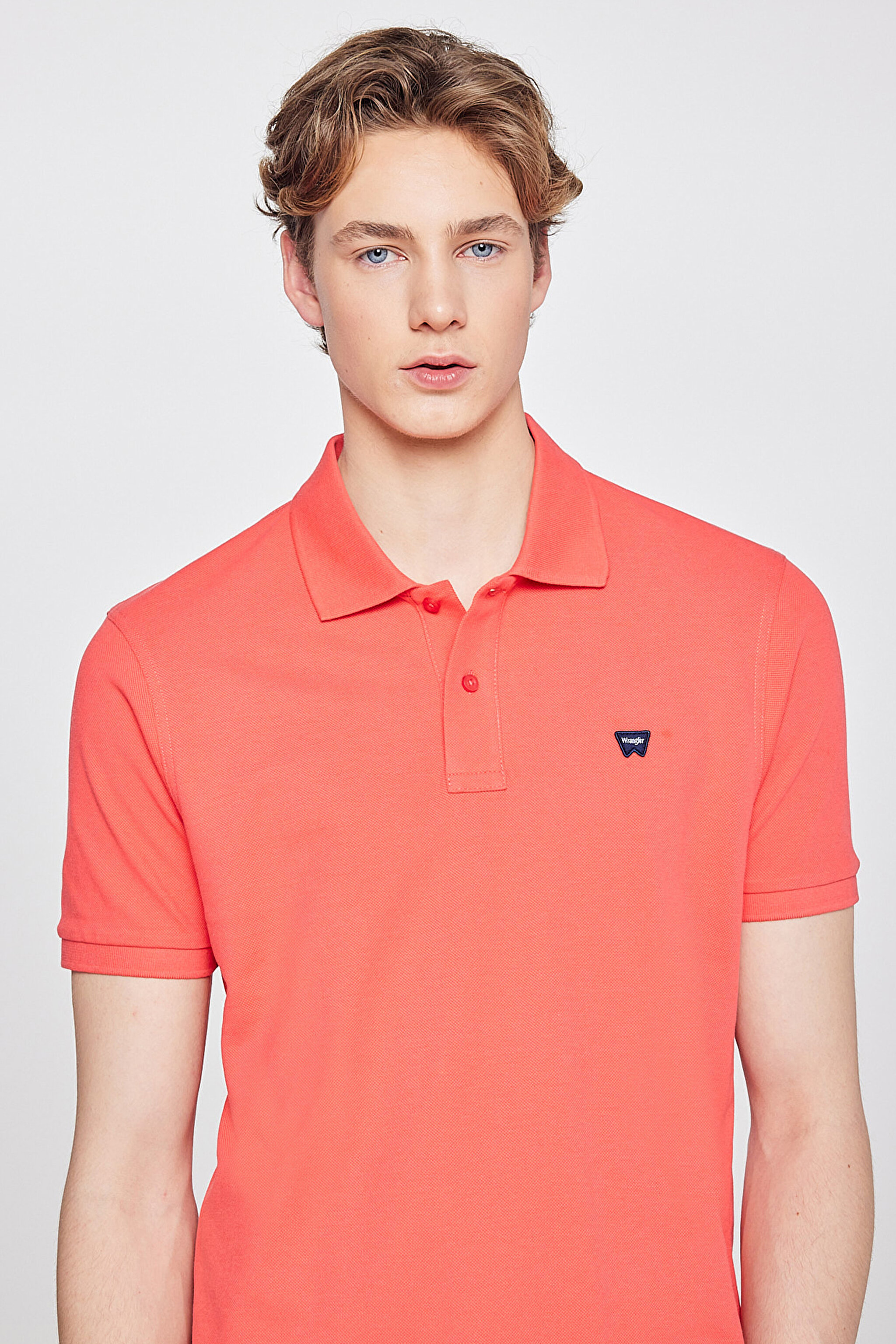 Regular Fit Normal Kesim Polo Yaka %100 Pamuk Mercan Rengi Tişört