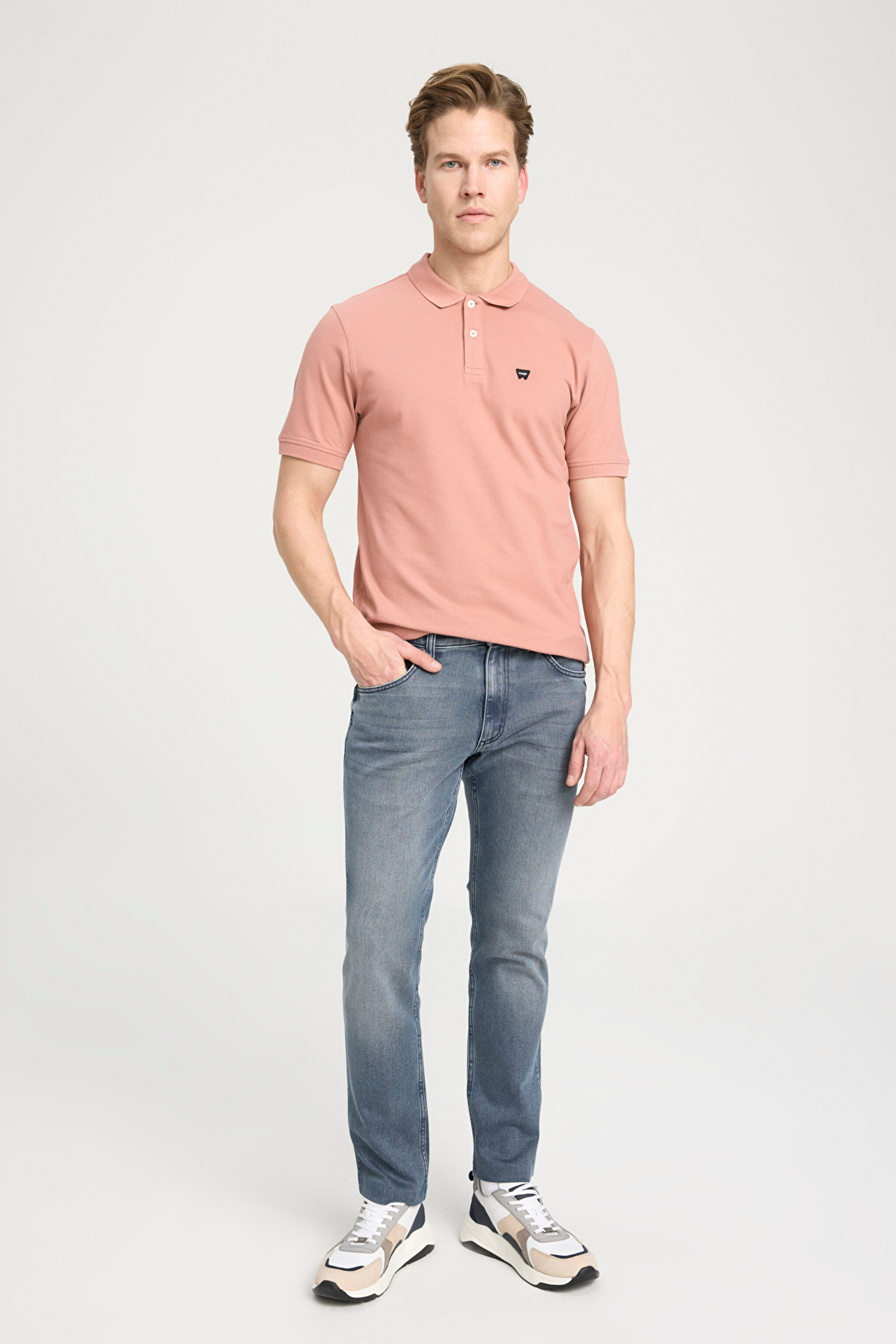 Regular Fit Normal Kesim Polo Yaka %100 Pamuk Gül Kurusu Tişört - Dusty Rose-W7D5K4XX2T532 (görsel 3)