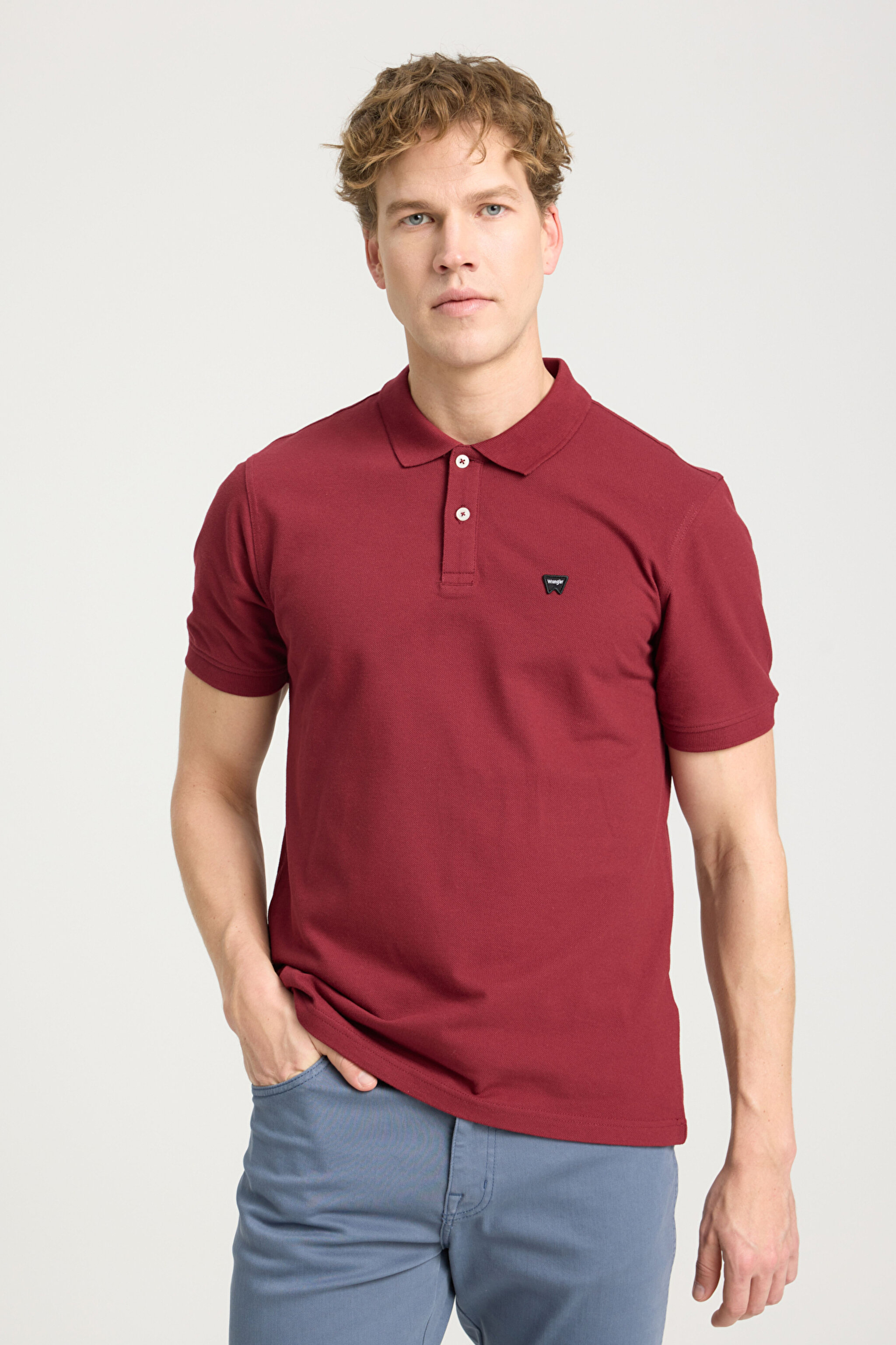 Regular Fit Normal Kesim Polo Yaka %100 Pamuk Bordo Tişört