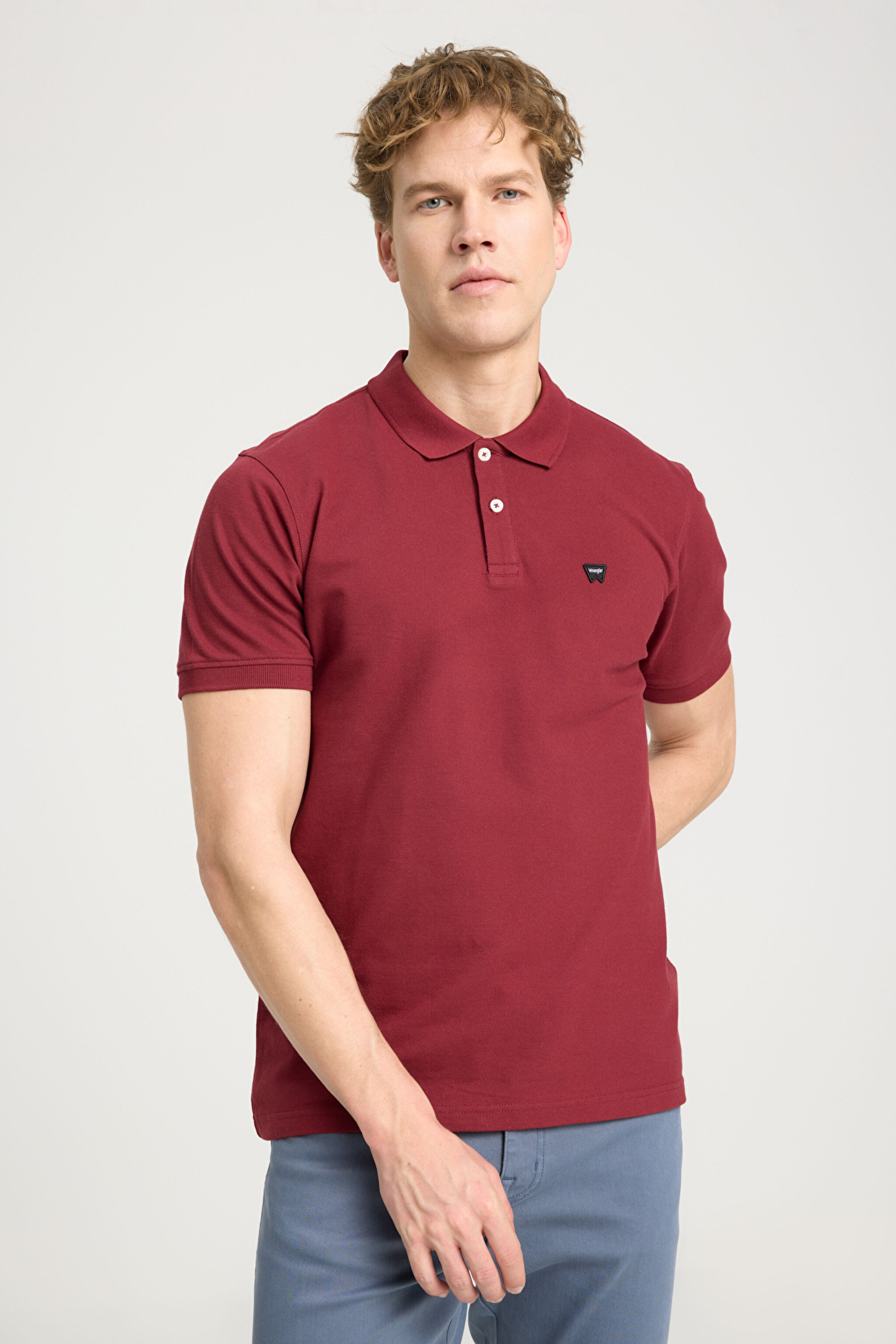 Regular Fit Normal Kesim Polo Yaka %100 Pamuk Bordo Tişört - Claret Red-W7D5K4XX2T606 (görsel 2)