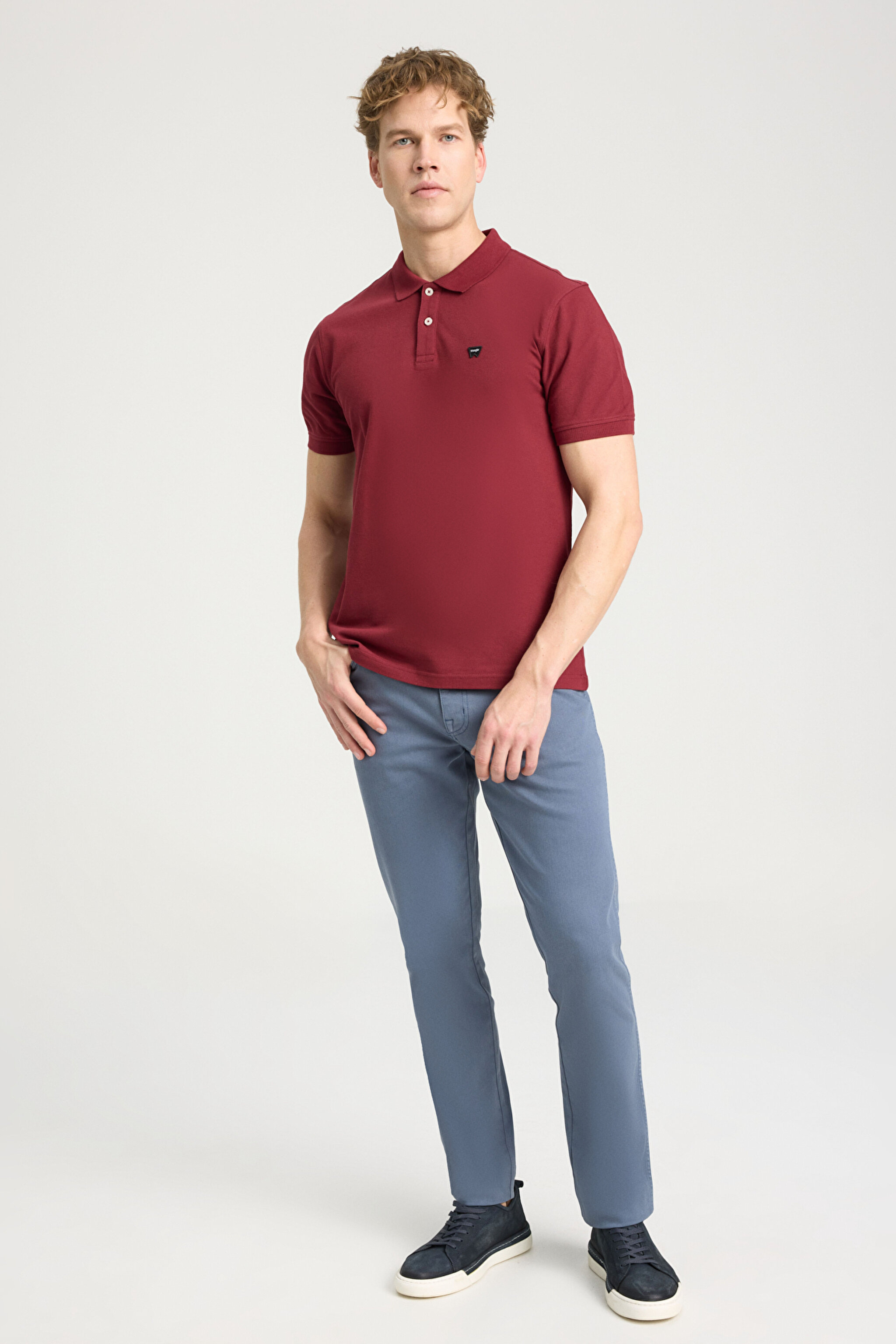 Regular Fit Normal Kesim Polo Yaka %100 Pamuk Bordo Tişört - Claret Red-W7D5K4XX2T606 (görsel 3)